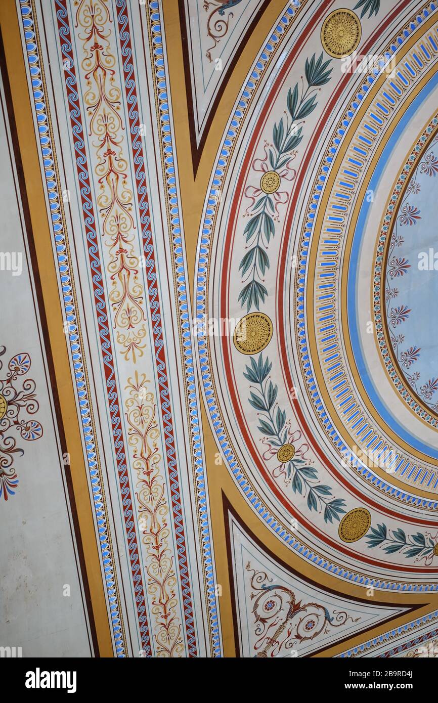 Athens, Greece February 14, 2020. Stately hall built in the 1880s for