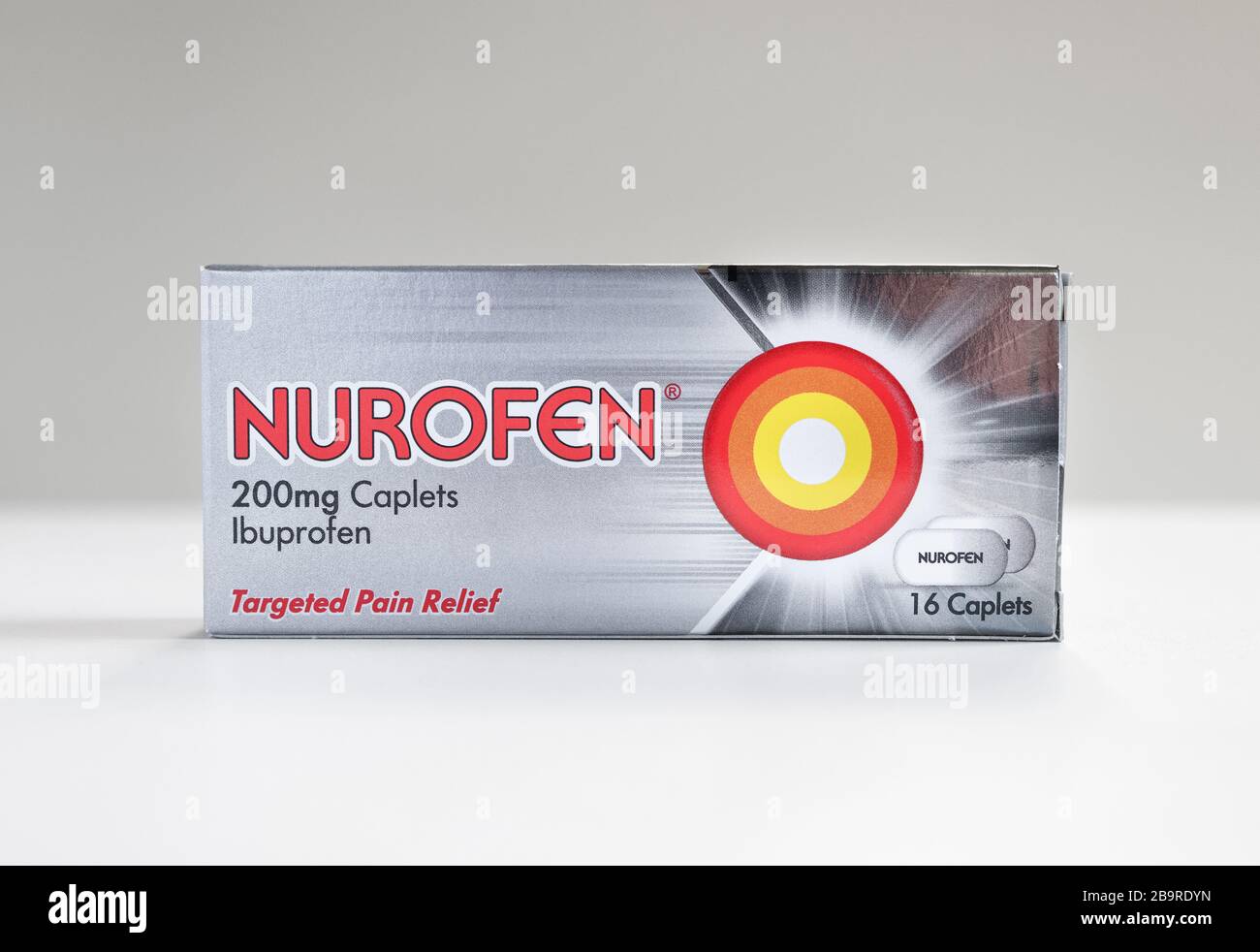 London / UK - March 22nd 2020 - Packet of Nurofen Ibuprofen anti-inflammatory medication on a white background Stock Photo