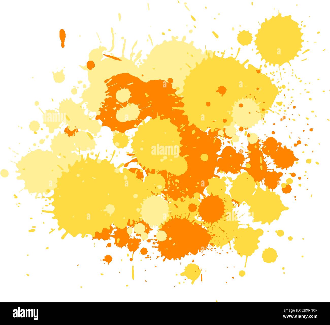 Watercolor splash in yellow on white background illustration Stock ...
