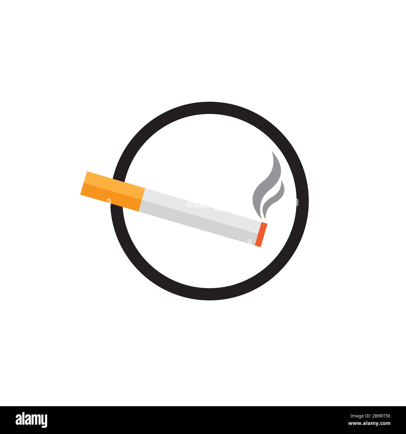 Smoking area vector and smoke icon in black circle Stock Vector