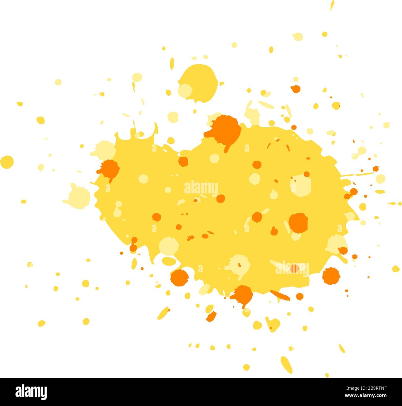 Watercolor splash in yellow on white background illustration Stock ...