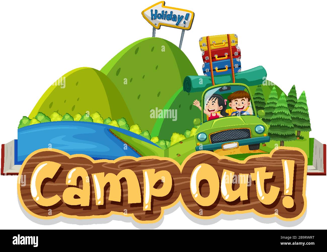 Слово camp. Camper for Kids logo.