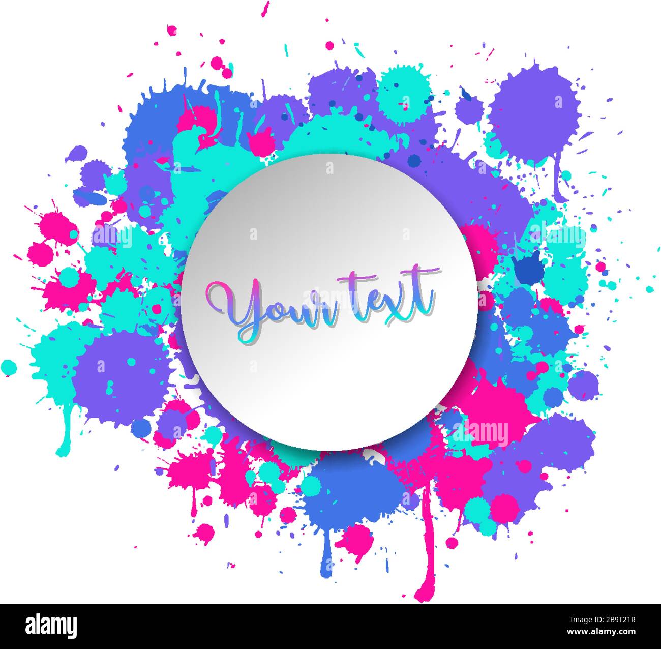 Background design with watercolor splash in mixed color on white