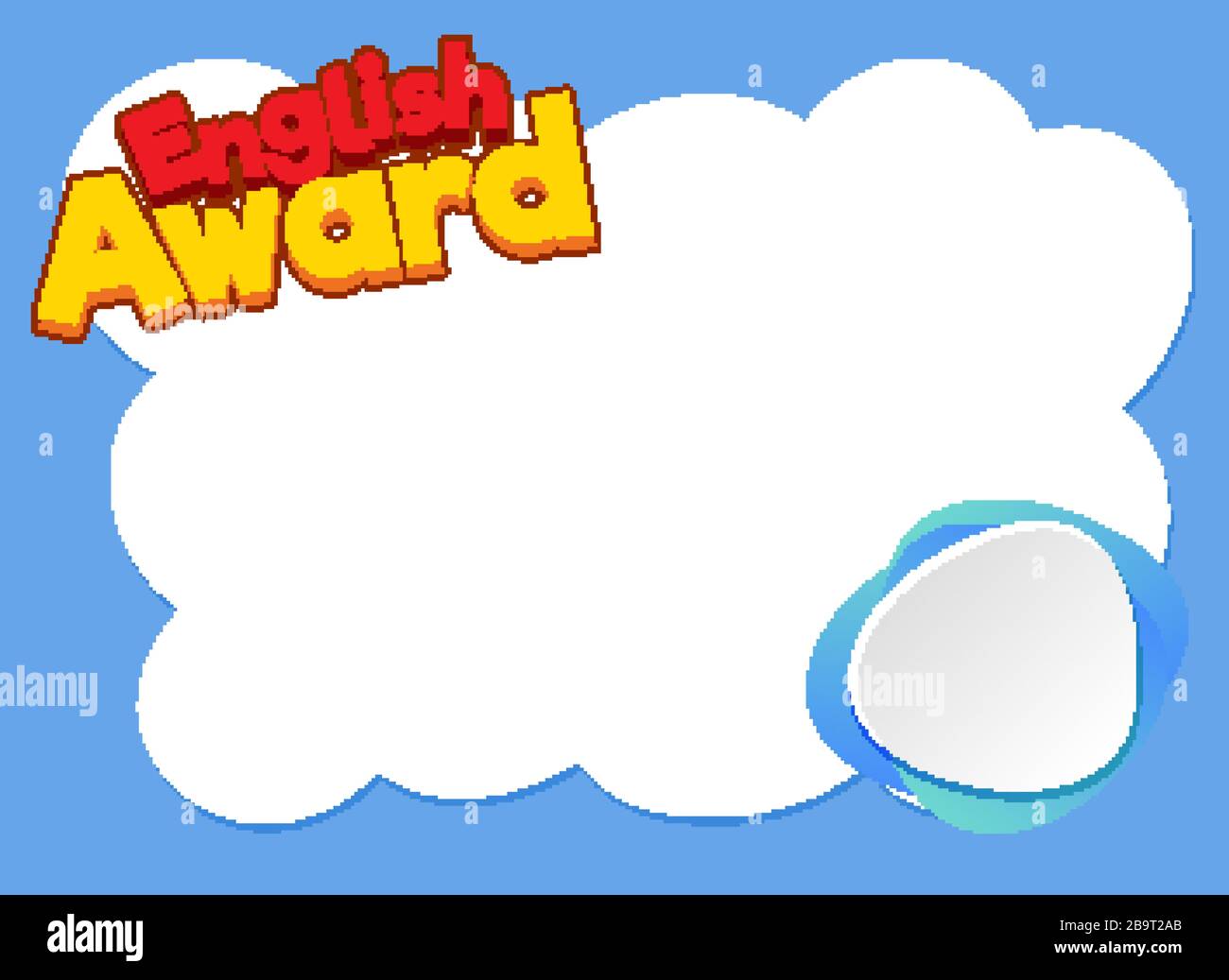 Background template design with blue frame illustration Stock Vector ...