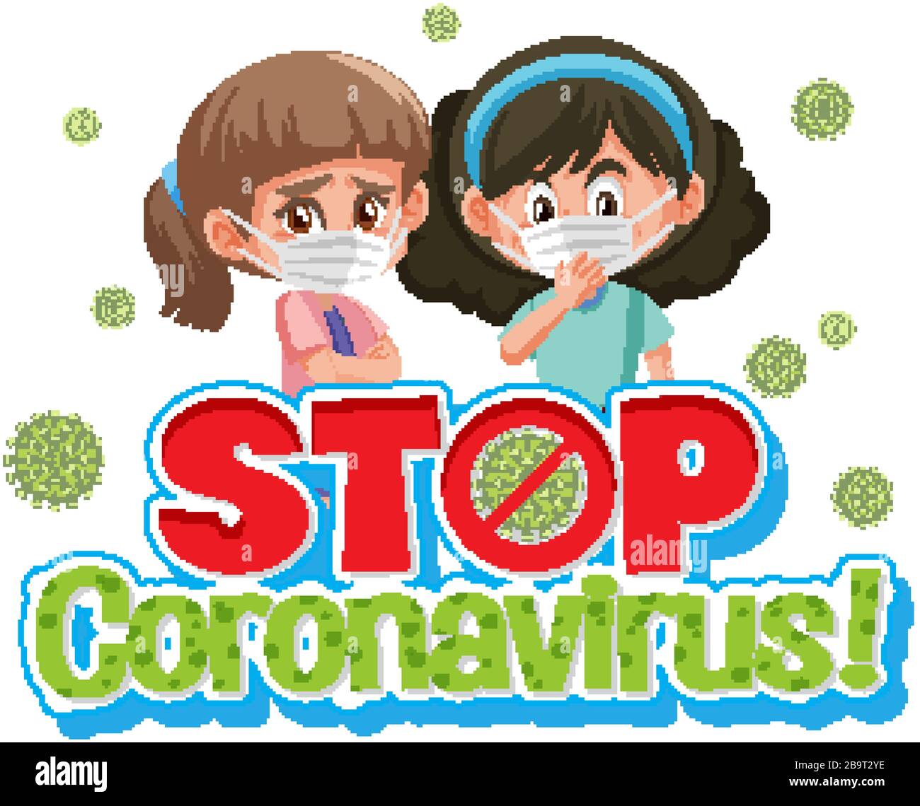 Coronavirus poster design with word stop coronavirus illustration Stock ...