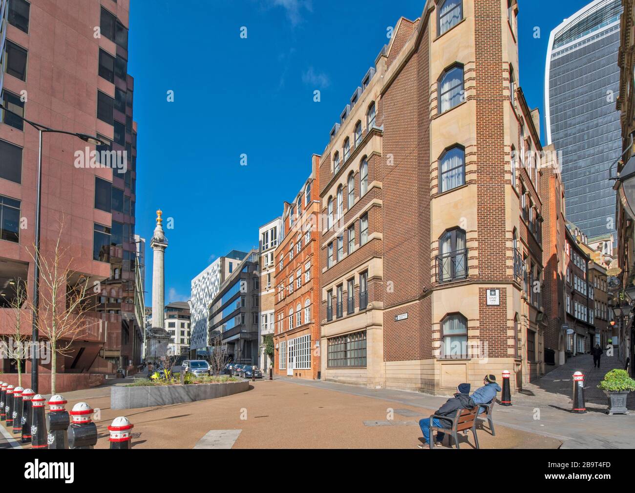LONDON LOOKING UP MONUMENT STREET FROM THE WALRUS AND CARPENTER LEWIS