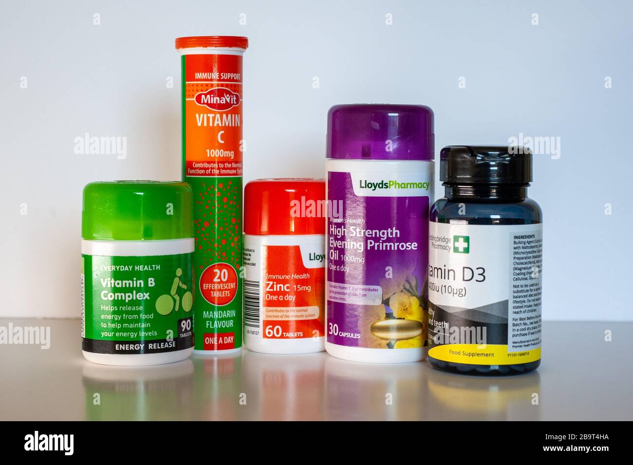 Vitamin supplements are in high demand during the coronavirus outbreak Stock Photo