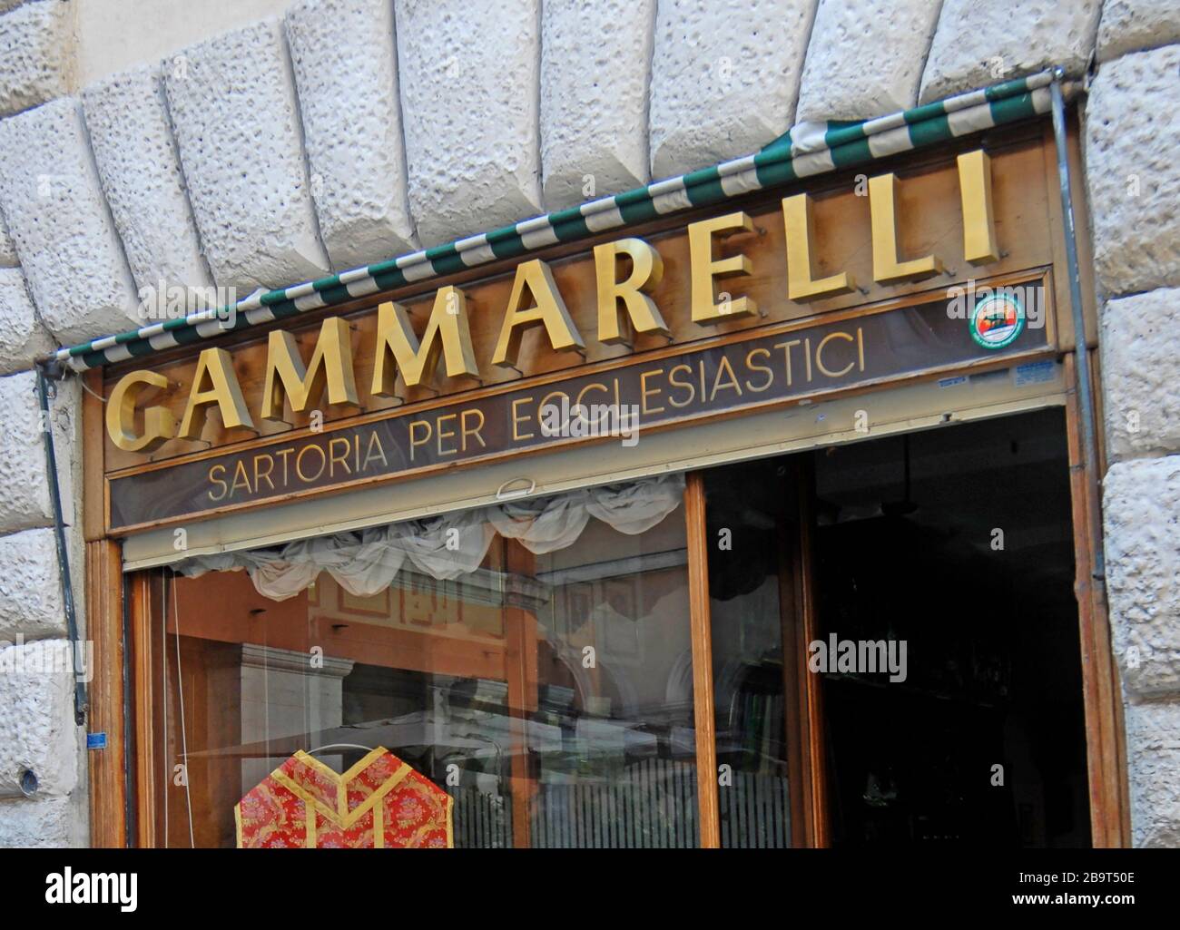 Gammarelli boutique, tailoring for clergymen, Roma, Italy Stock Photo