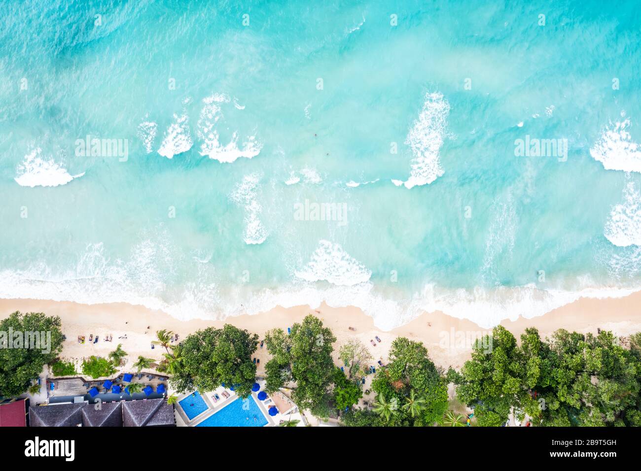 Beach Seychelles Mahé Mahe island sea copyspace vacation ocean aerial photo view photography Stock Photo