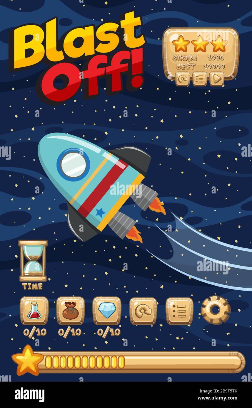 Background template for game with space theme illustration Stock Vector ...