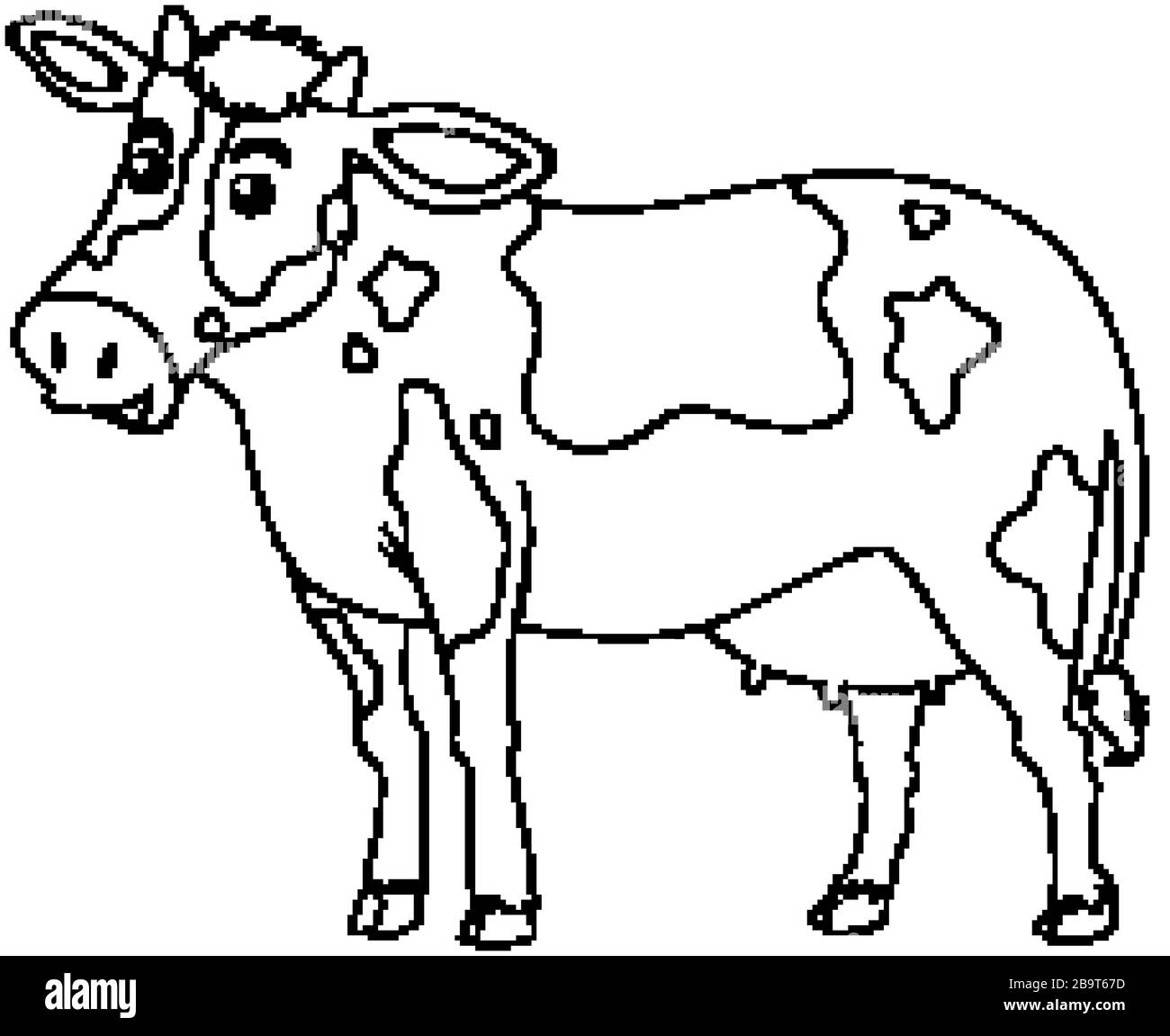 Outline drawing of cow on white background illustration Stock Vector ...