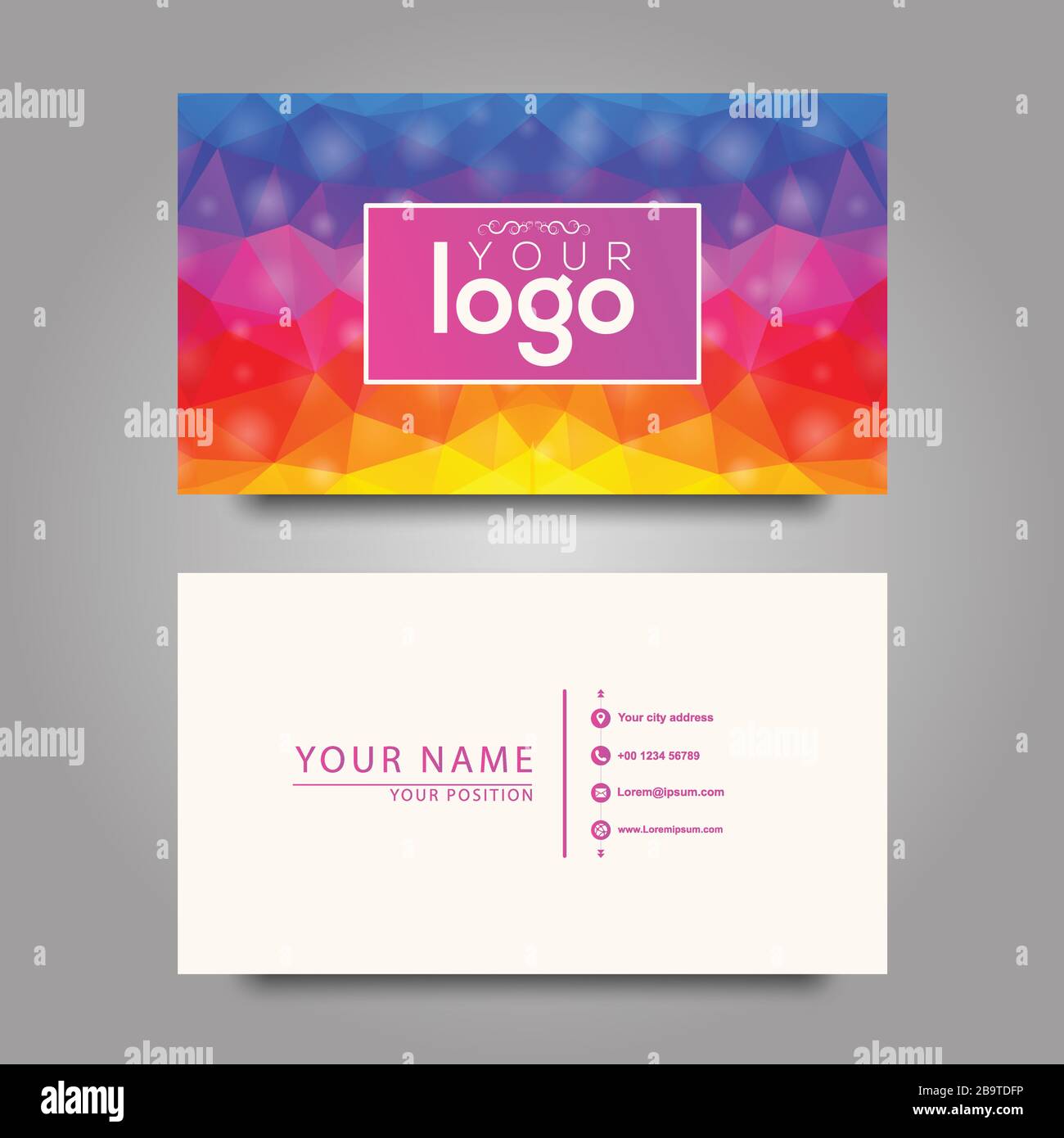 Colorful entertainment business card template Stock Vector Image & Art