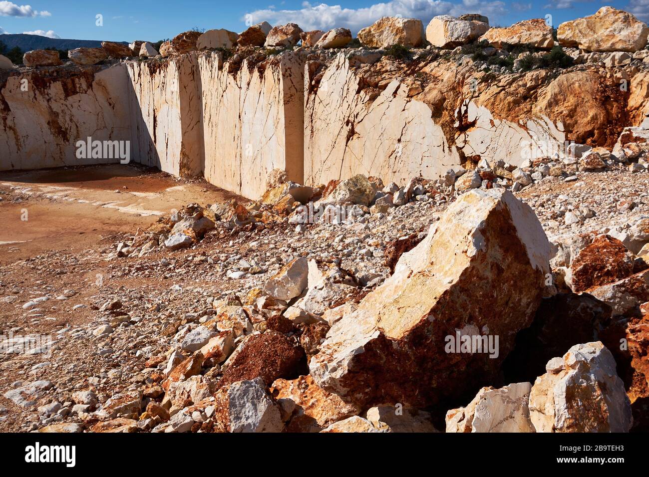 abandoned marble quarry in the sunny day Stock Photo - Alamy