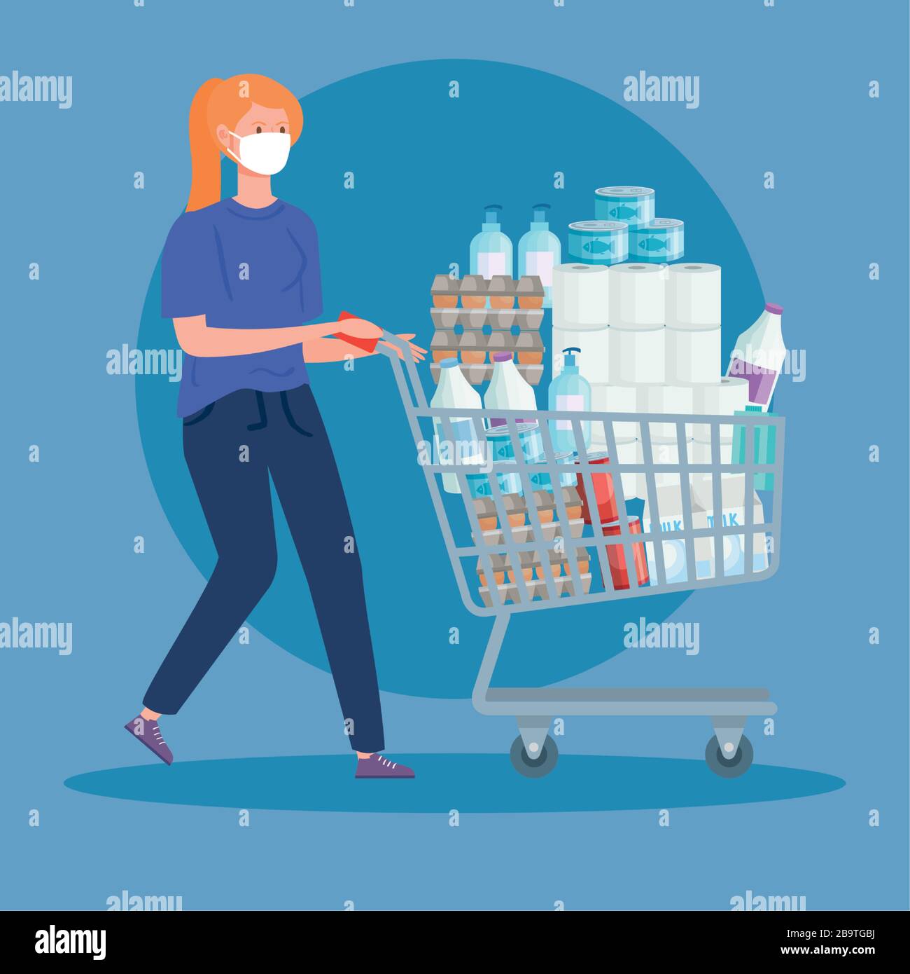 Overstocking Animation Panic supermarket buying Stock Vector Images - Alamy