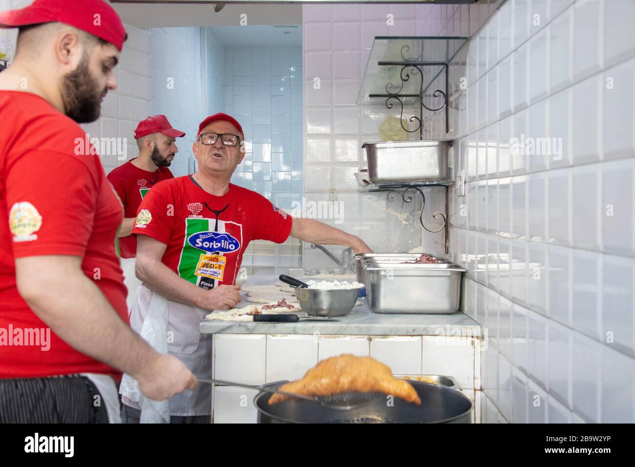 Sorbillo Pizza Fritta, fried pizza, Naples, Italy Stock Photo Alamy