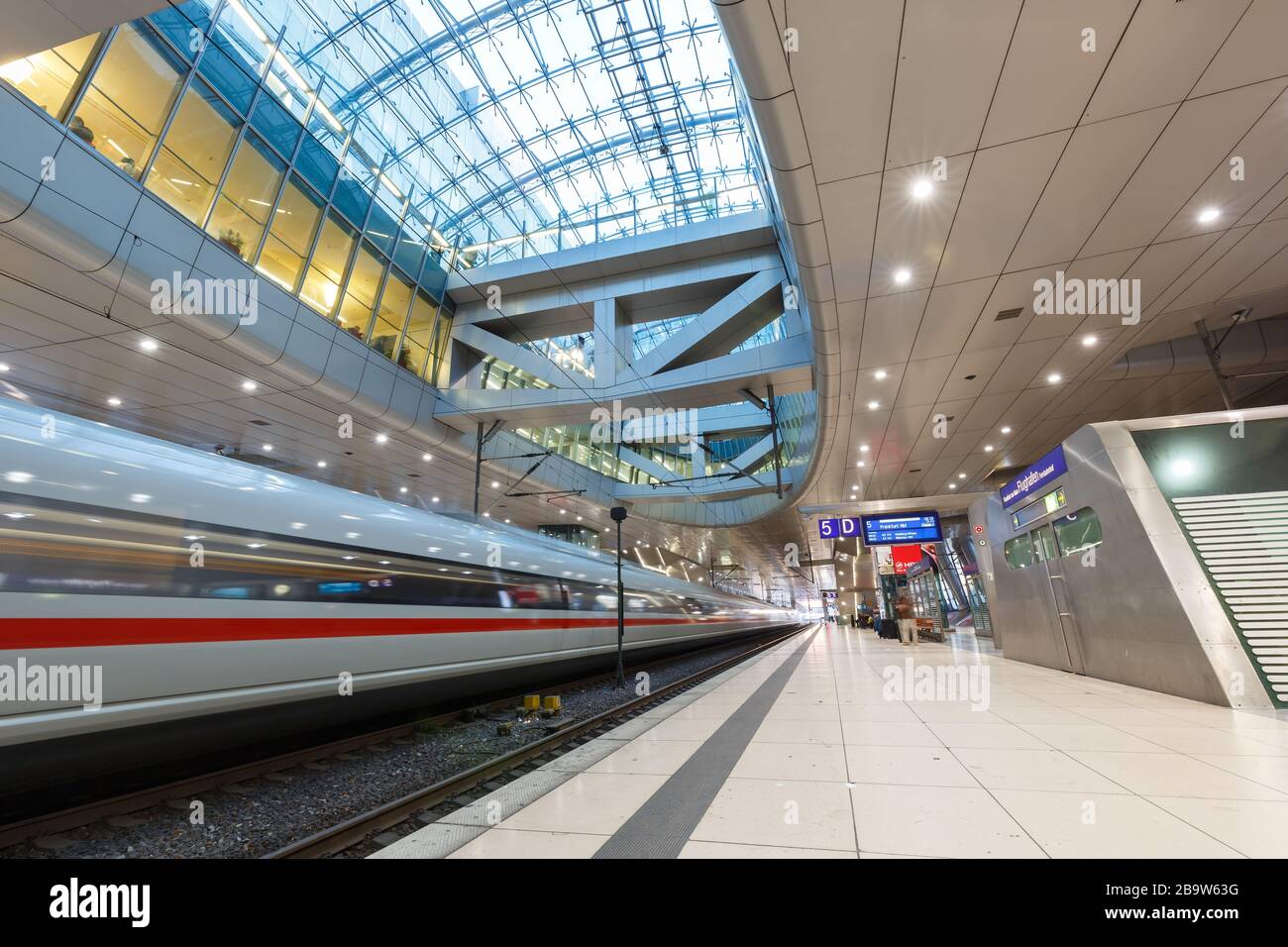 Frankfurt, Germany – January 18, 2018: ICE train at Frankfurt airport (FRA) railway station in Germany. Stock Photo