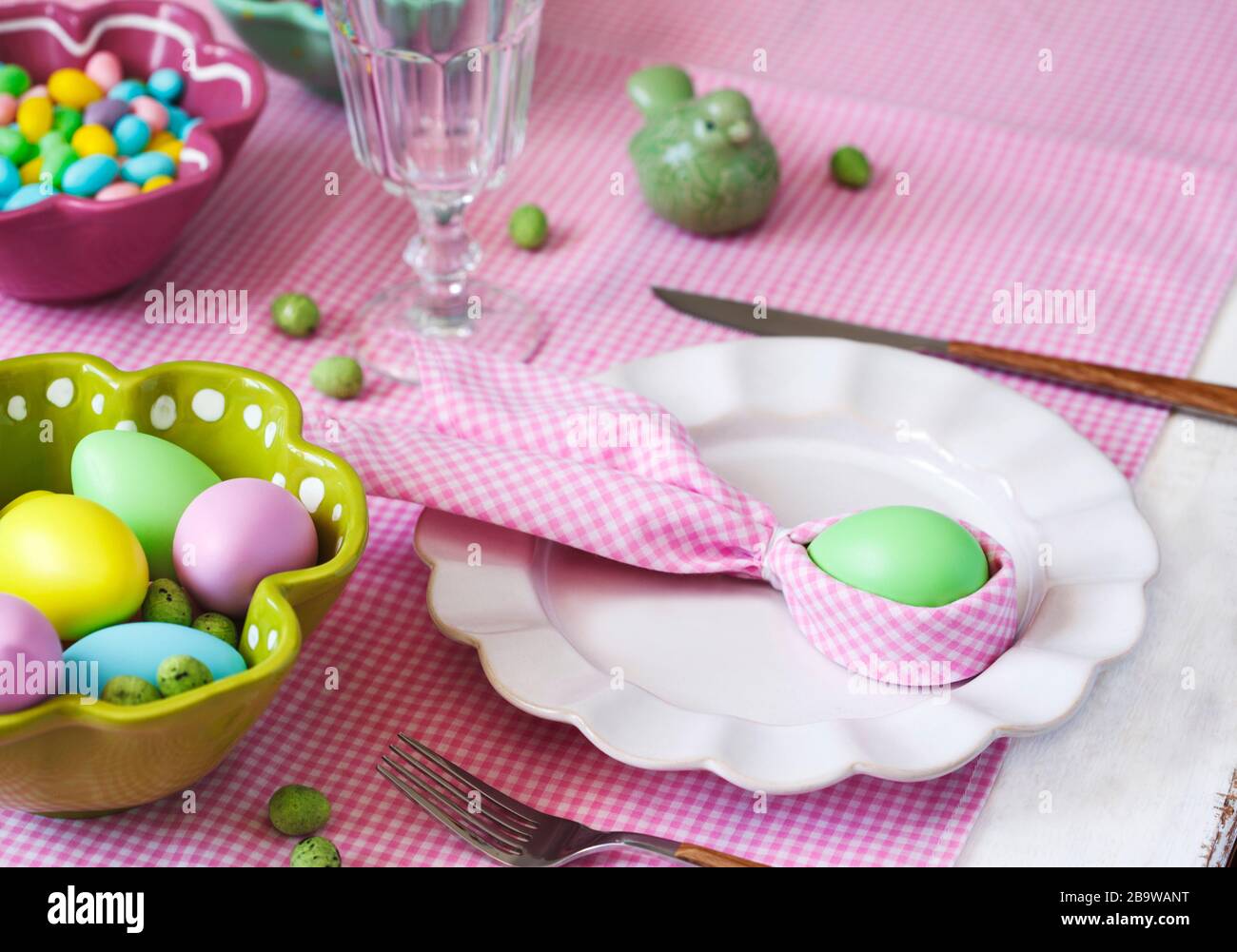 Easter table setting Stock Photo