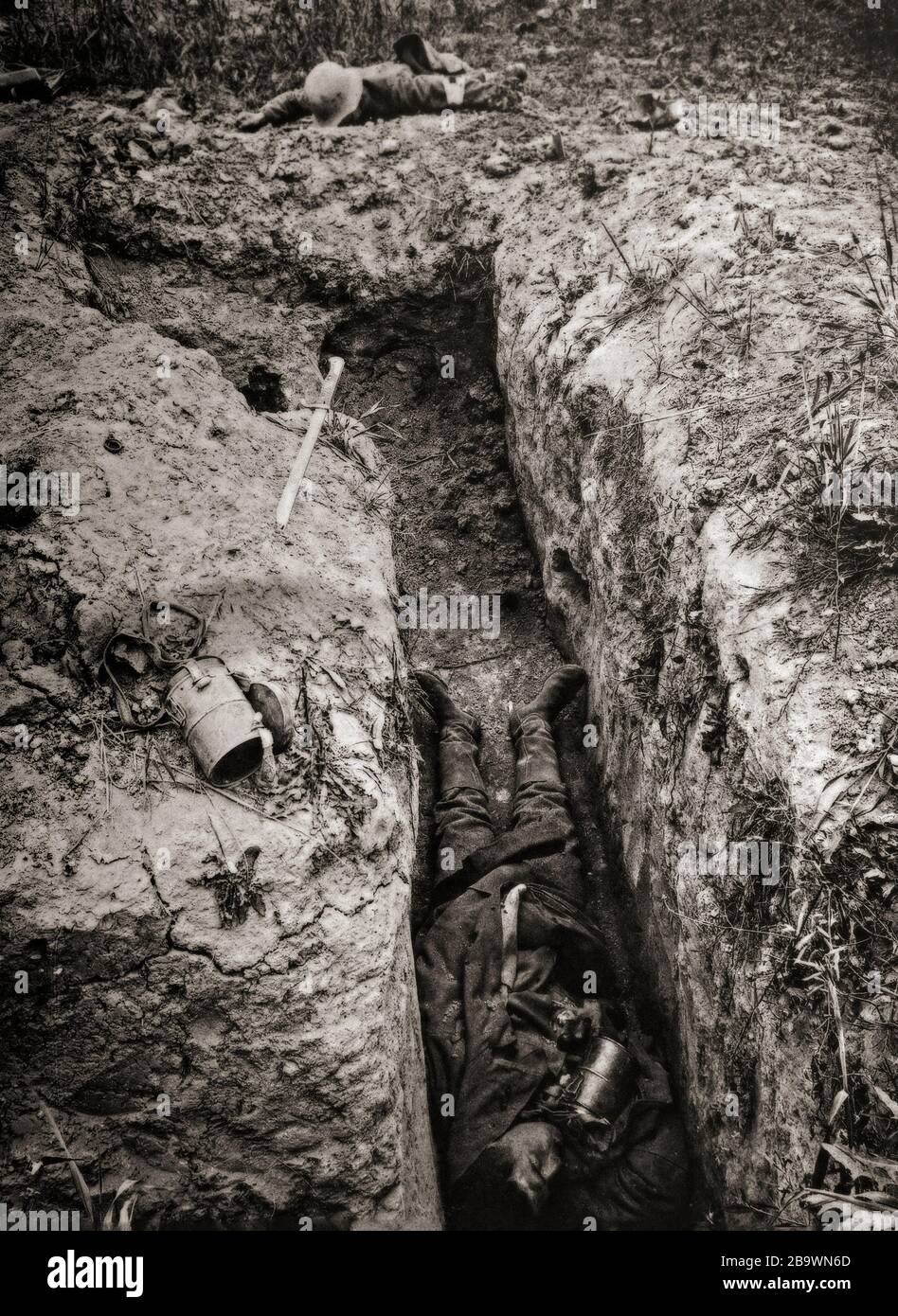 Dead German troops during the Battle of Hamel (4 July 1918, a successful attack by Australian