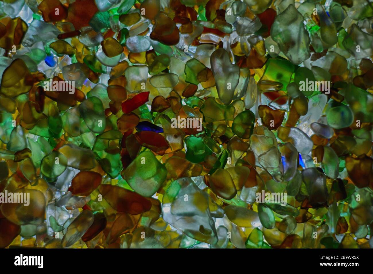 A Collection of Colorful Sea Glass Stock Photo