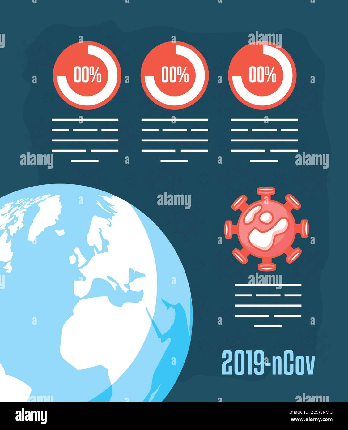 covid19 pandemic statistics with earth planet Stock Vector Image & Art ...