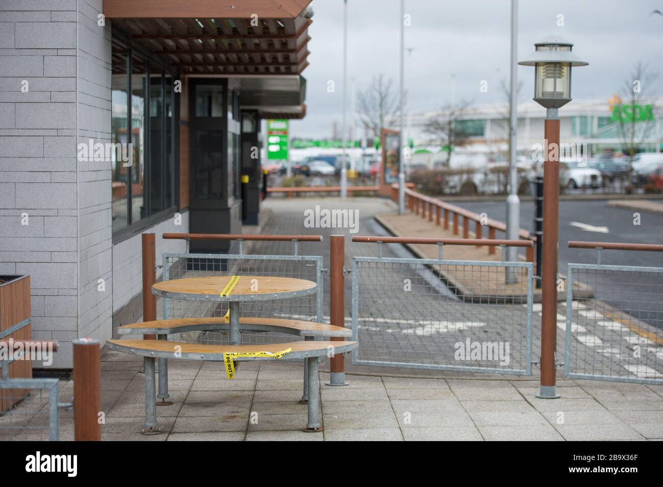 Glasgow, UK. 25th Mar, 2020. Pictured McDonald's Restaurant in