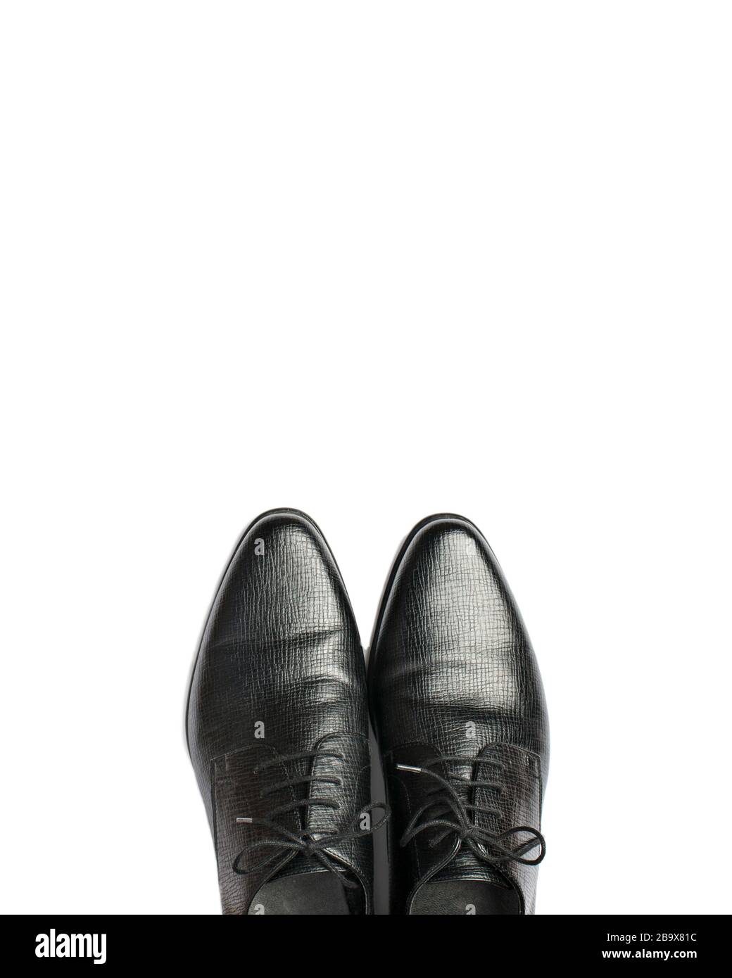 Elegant leather men's shoes, Top view, copy space Stock Photo - Alamy