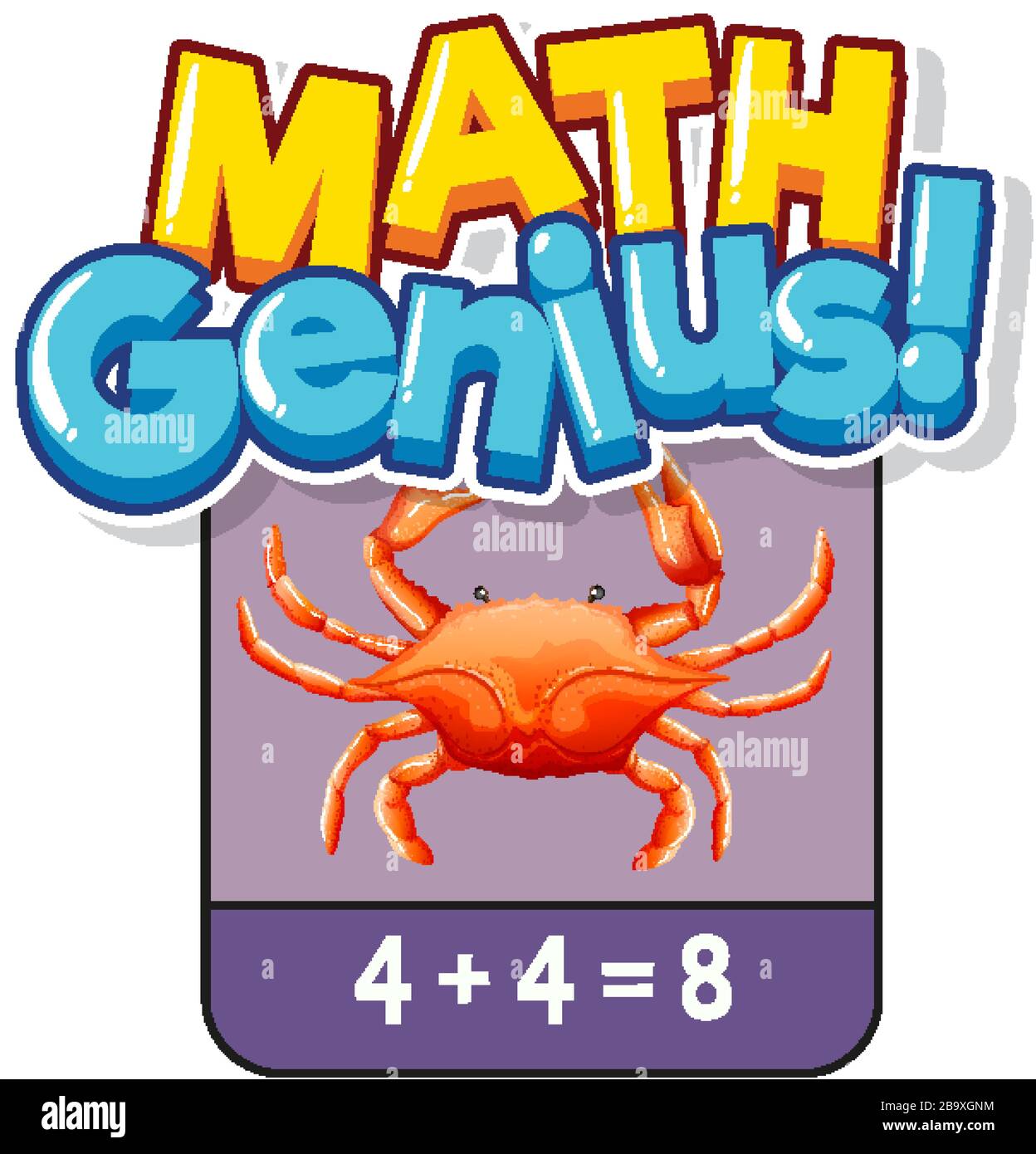 Math flashcard design for adding numbers illustration Stock Vector Image & Art Alamy