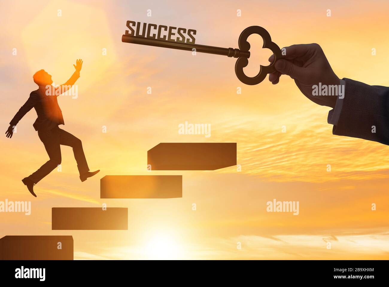 The businessman climbing the career ladder of success Stock Photo - Alamy