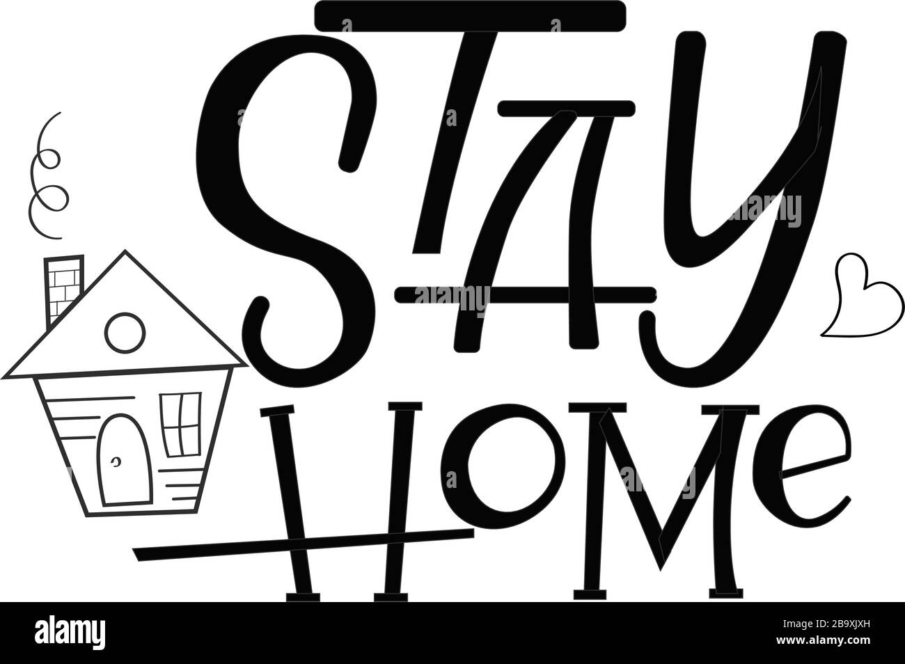 stay home written in typography poster design Save from corona