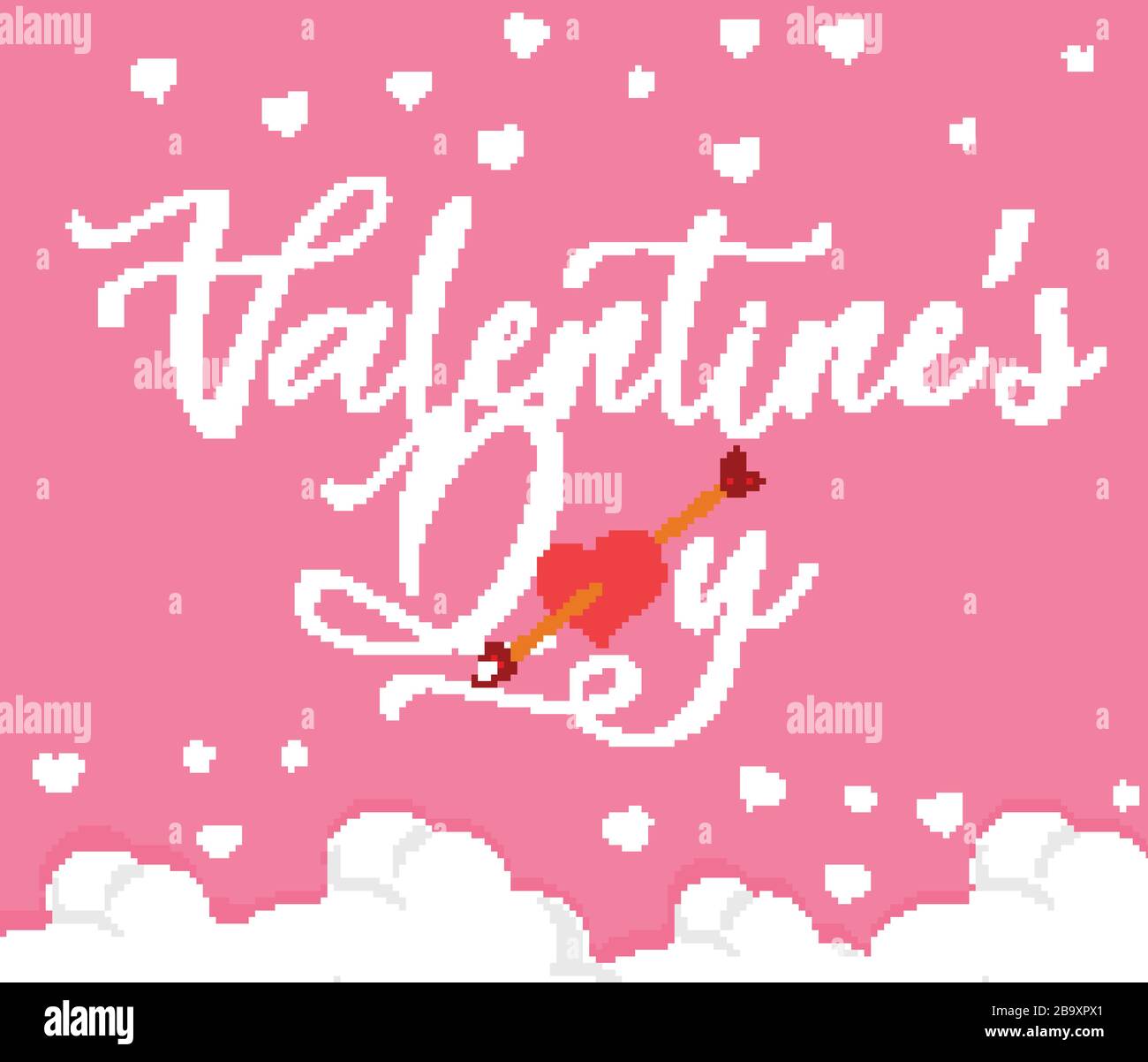Valentine theme with hearts on pink background illustration Stock ...