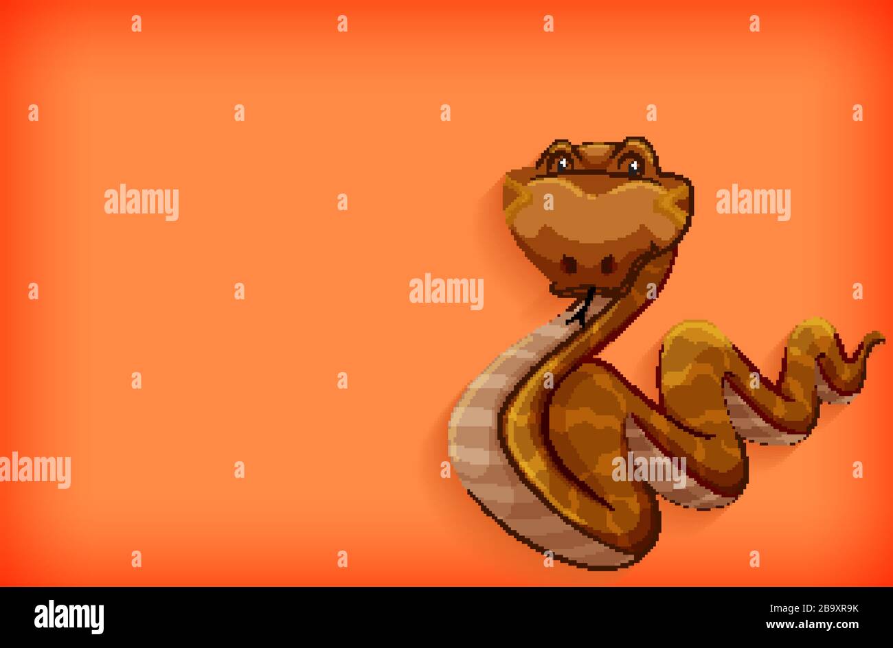 Background template design with plain color and snake illustration