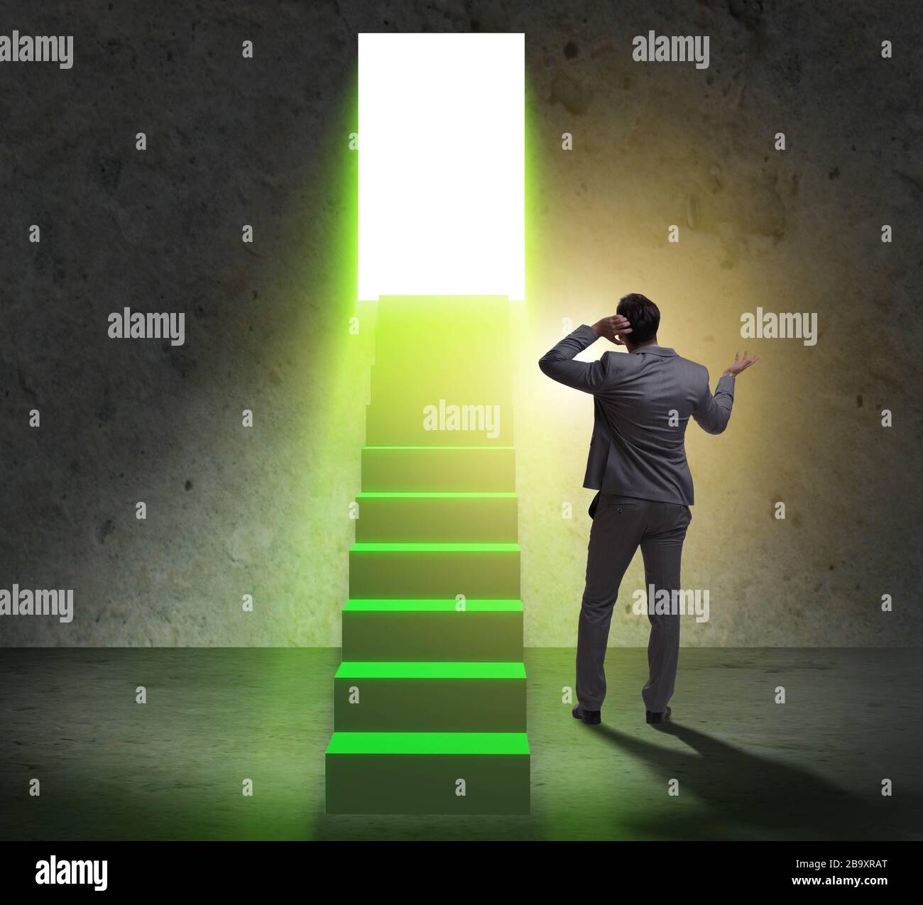 The young businessman climbing career ladder Stock Photo - Alamy