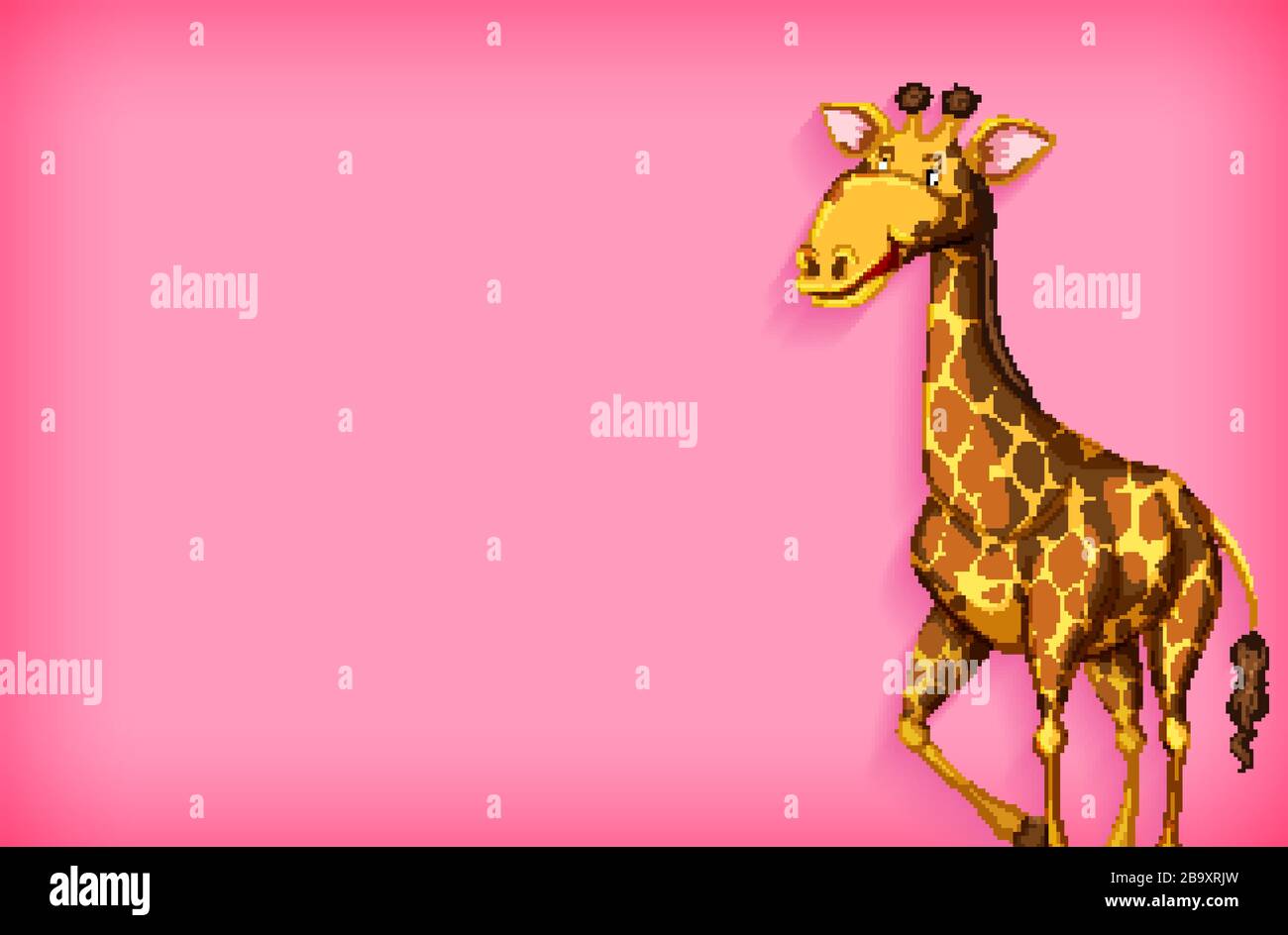 Background template design with plain color and giraffe illustration ...