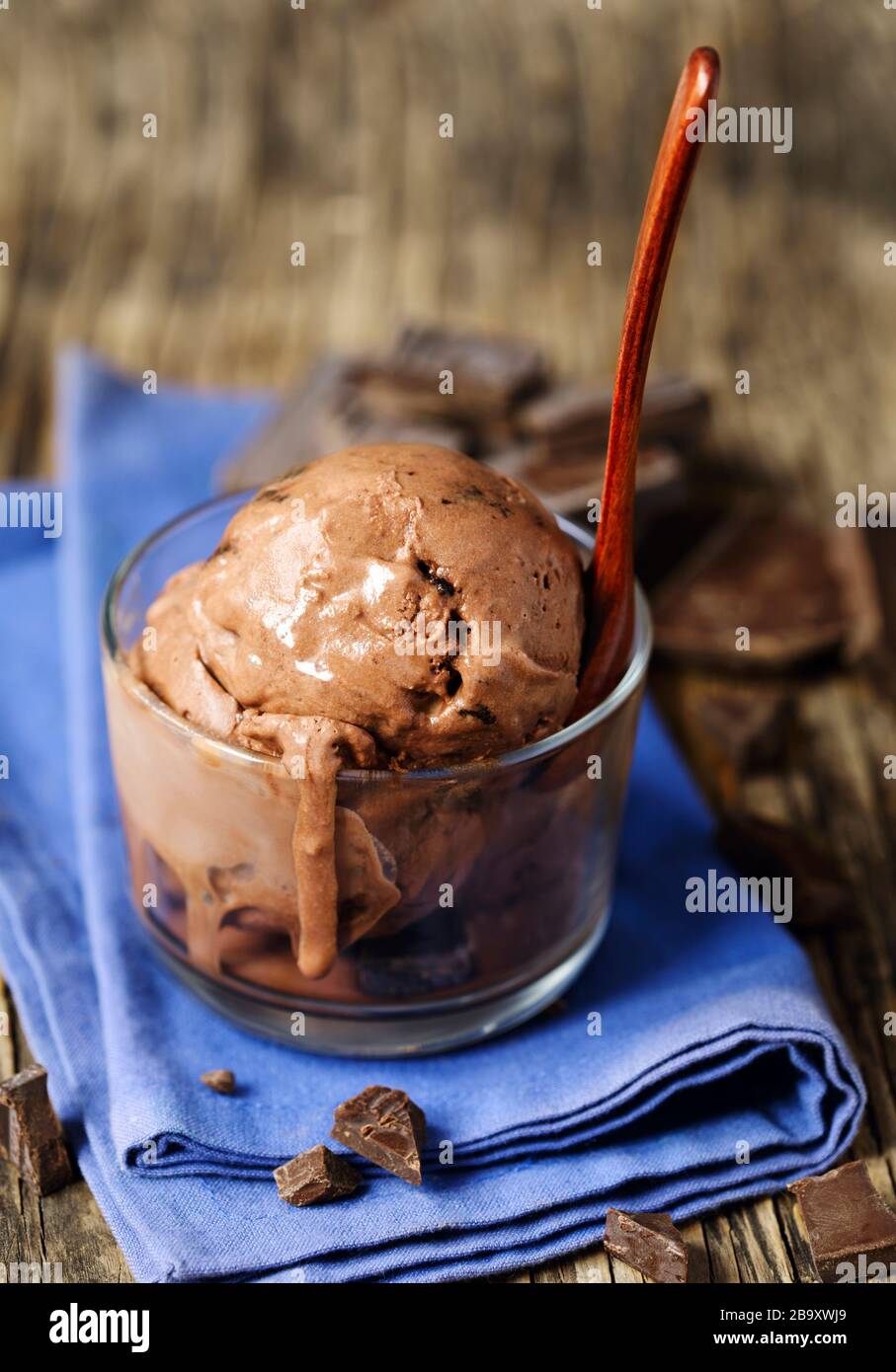 Chocolate ice cream in glass cup Stock Photo Alamy