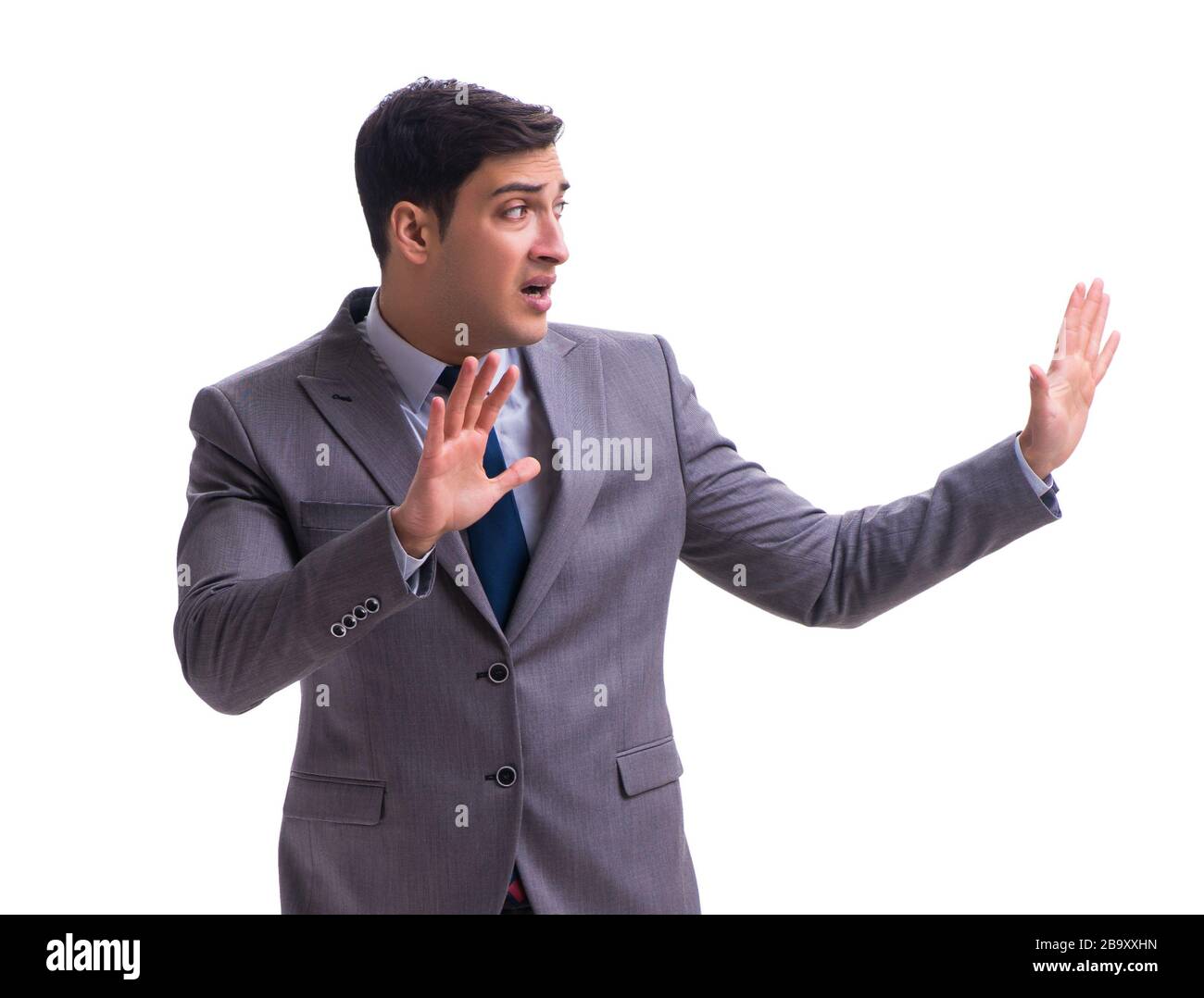 The businessman isolated on white background Stock Photo - Alamy