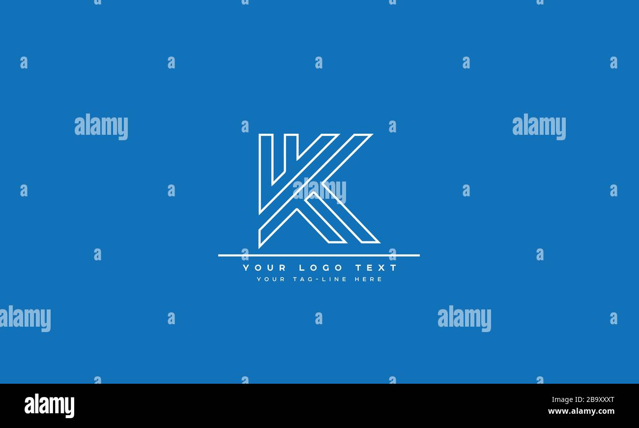 Abstract Letter K, KK Alphabet Logo Design Stock Vector