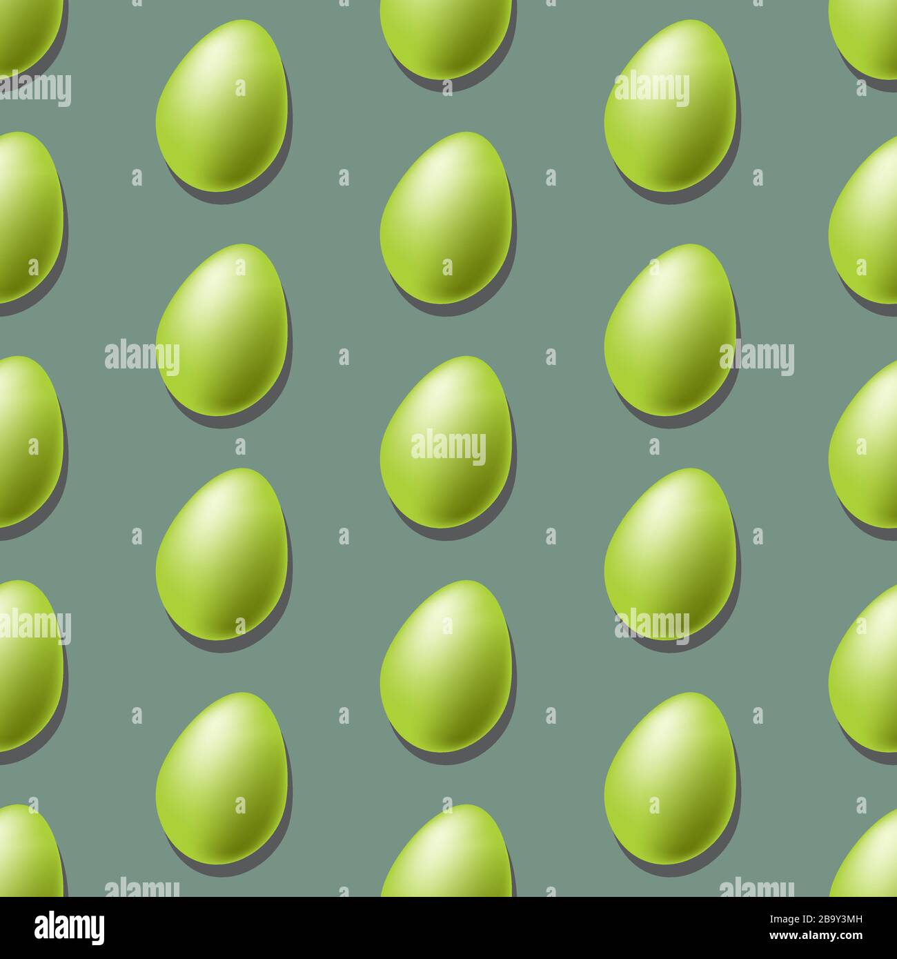 Multi-colored Easter eggs with hard shadows on a blue background Stock Vector