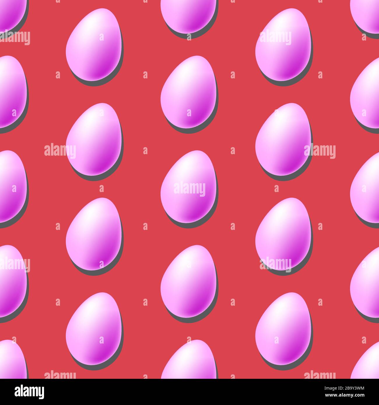 Multi-colored Easter eggs with hard shadows on a blue background Stock Vector