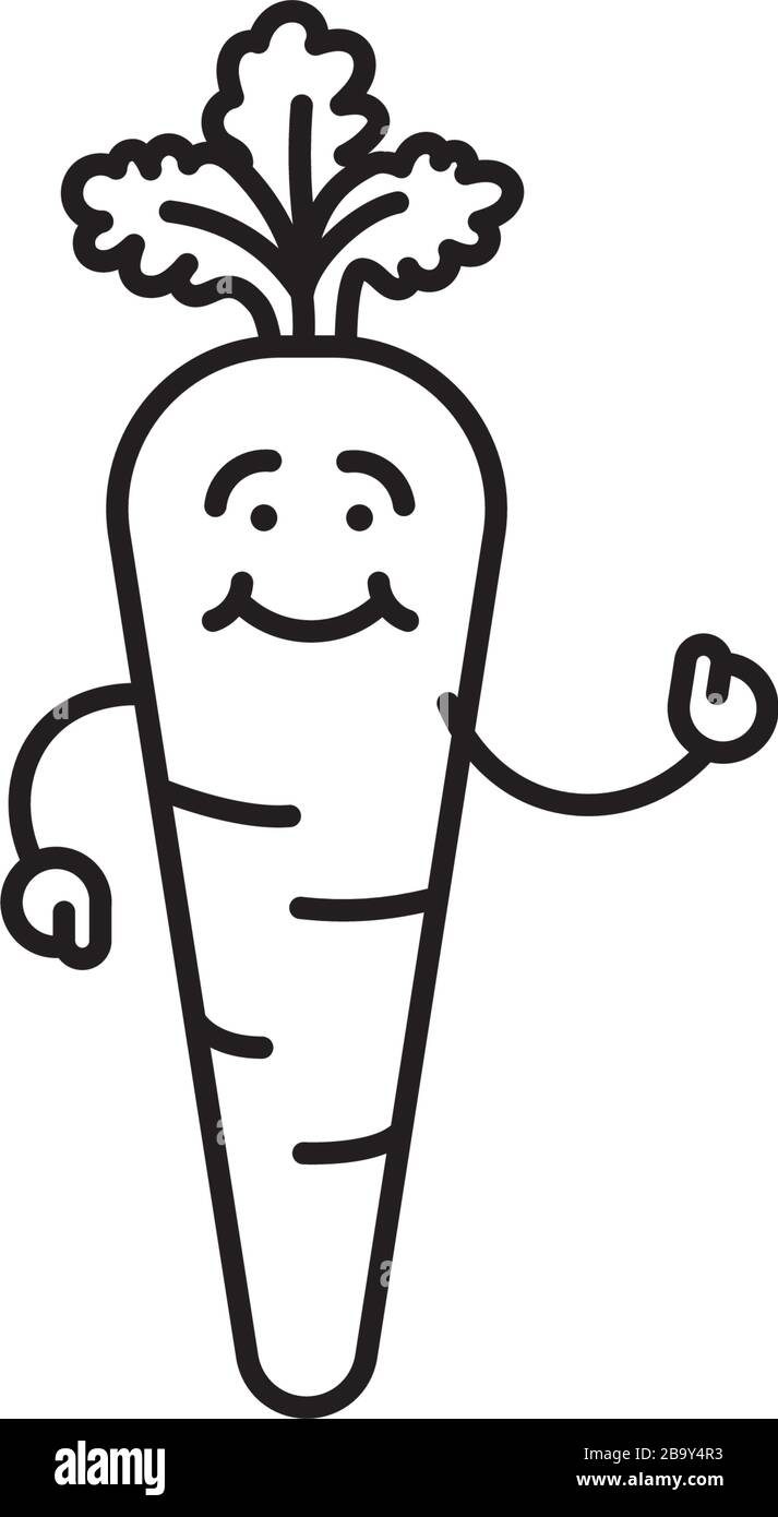 Carrot cartoon character vector line icon. Healthy vegetable outline symbol Stock Vector Image & Art - Alamy Carrot cartoon character vector line icon. Healthy vegetable outline symbol Stock Vector Image & Art - Alamy