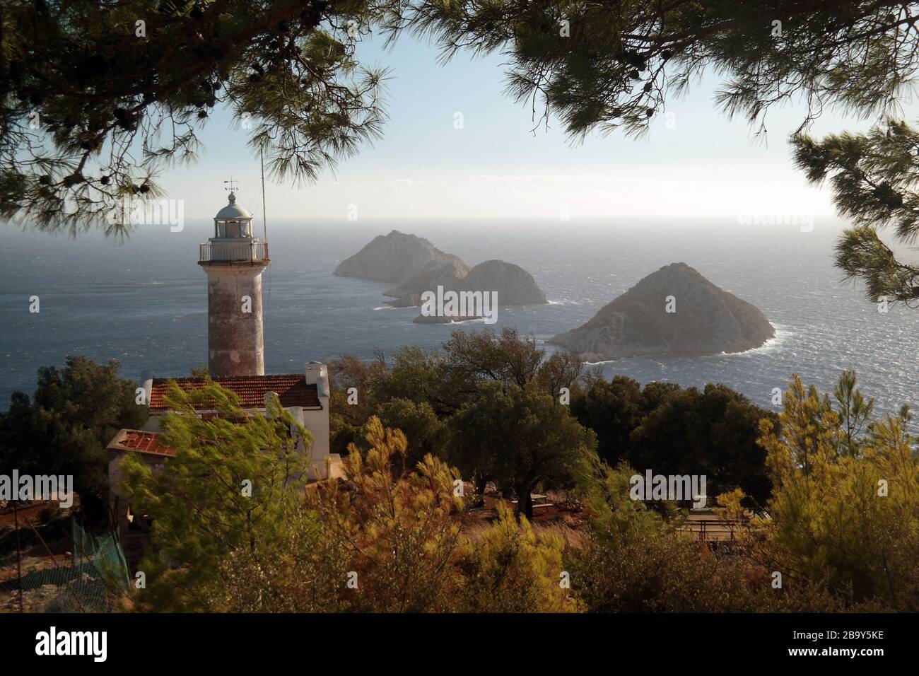 view of islands from gelidonya lighthouse in antalya province Stock Photo