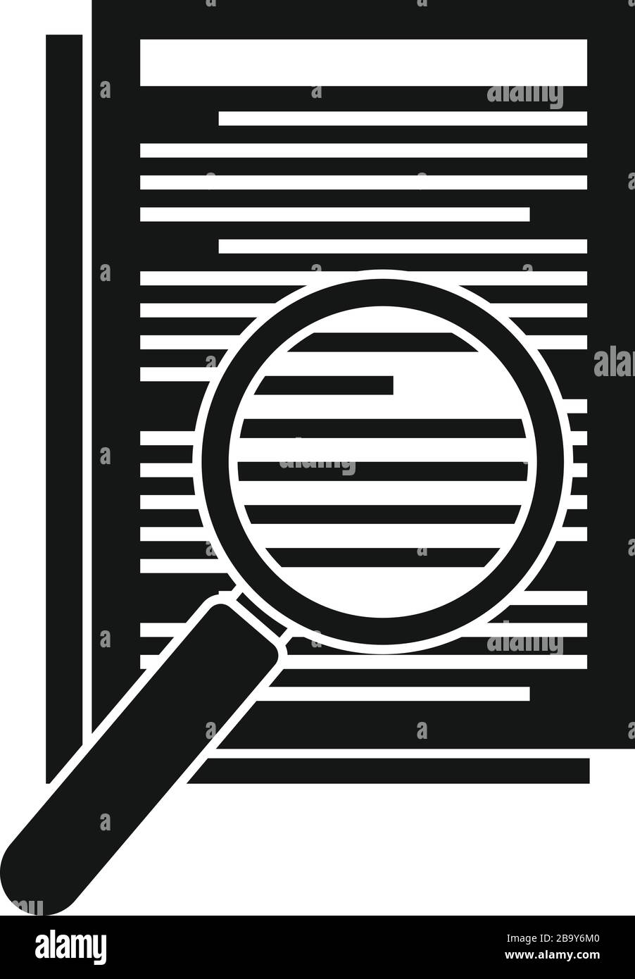 Magnifier text edit icon. Simple illustration of magnifier text edit