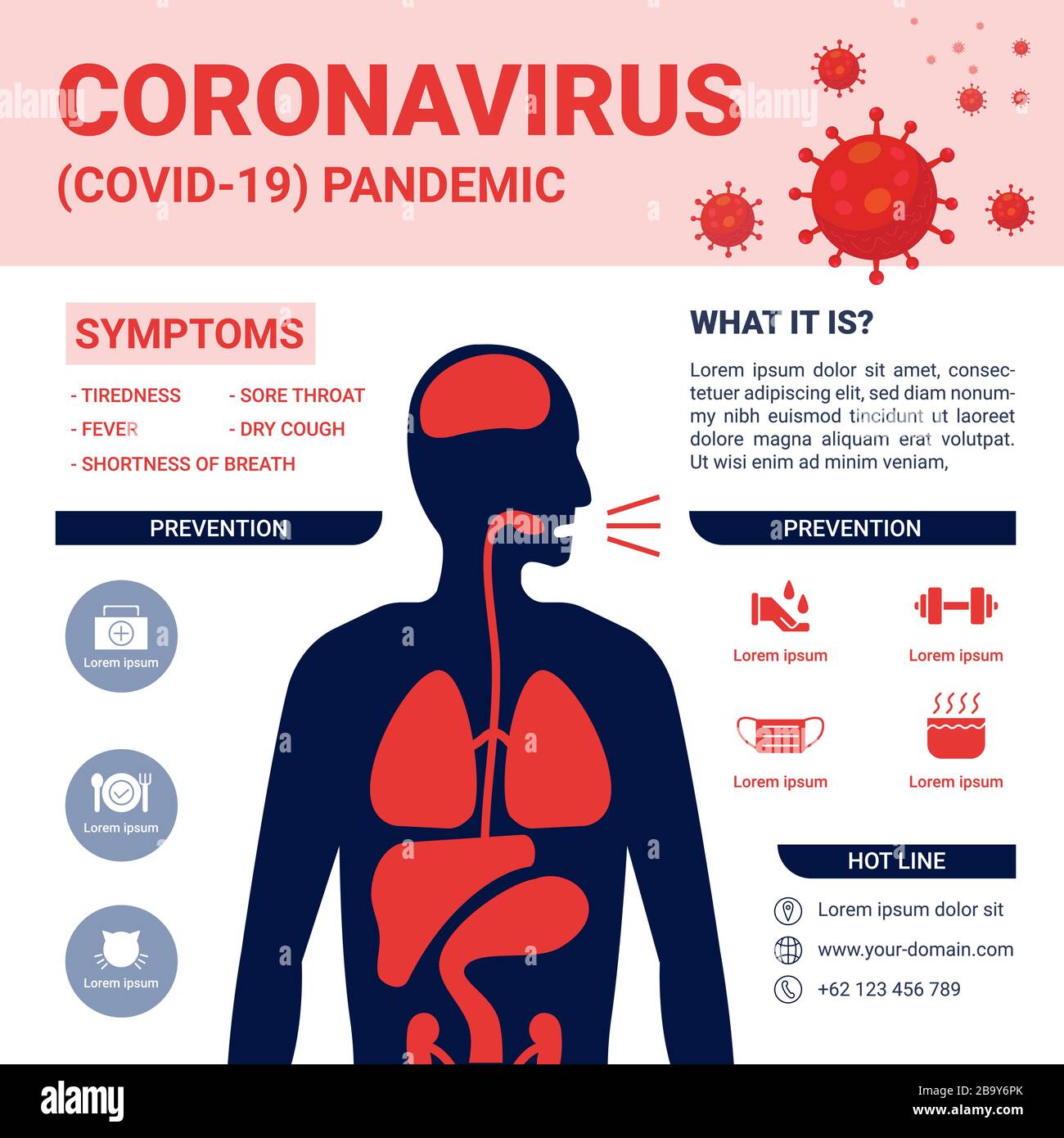 corona virus pandemic flyer education infographic template Stock Vector ...