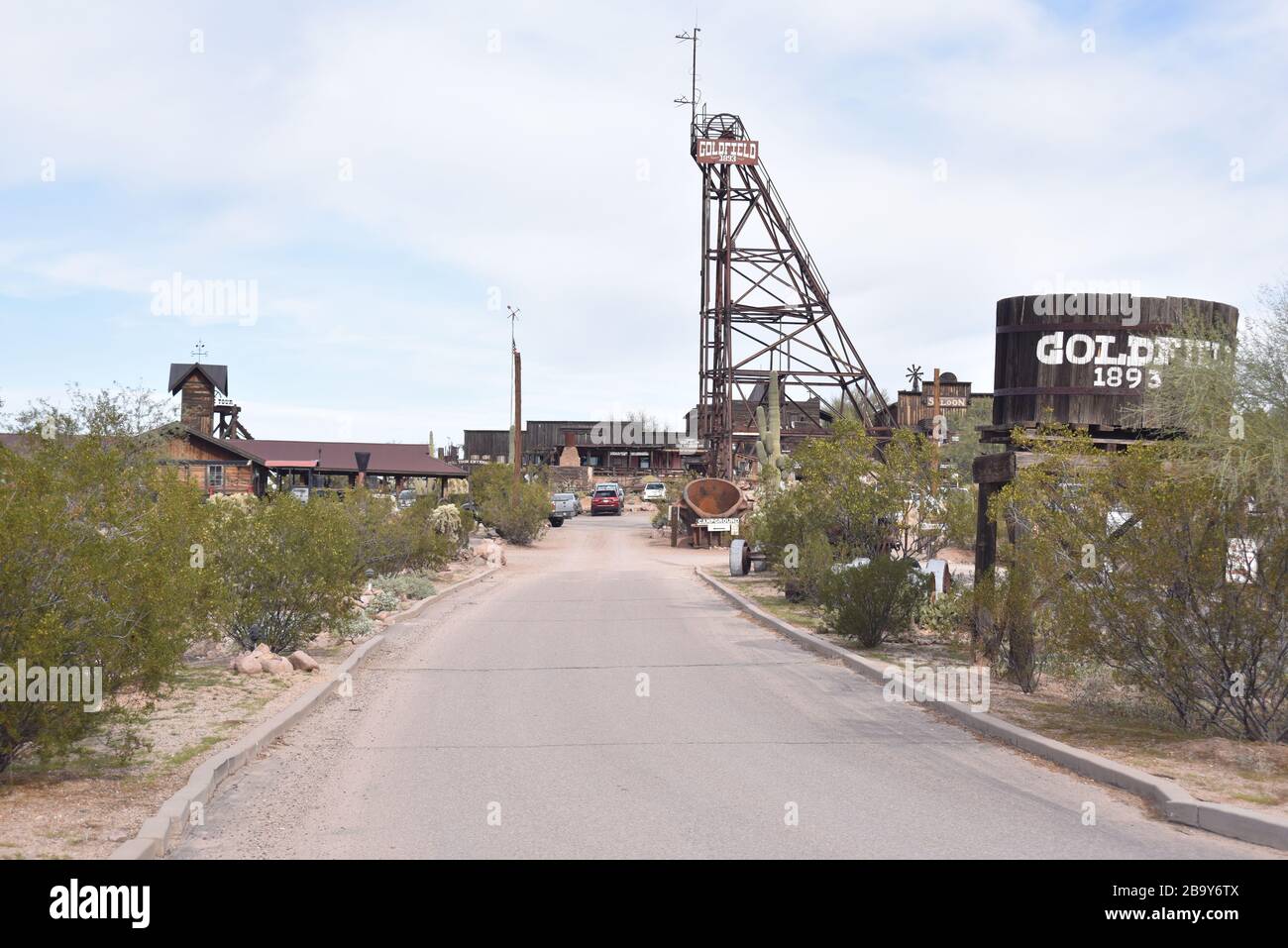 Apache Junction, Arizona 85119. U.S.A. March 3, 2018. Goldfield ghost town replica goldmine tour