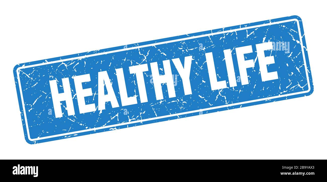 healthy life stamp. healthy life vintage blue label. Sign Stock Vector ...