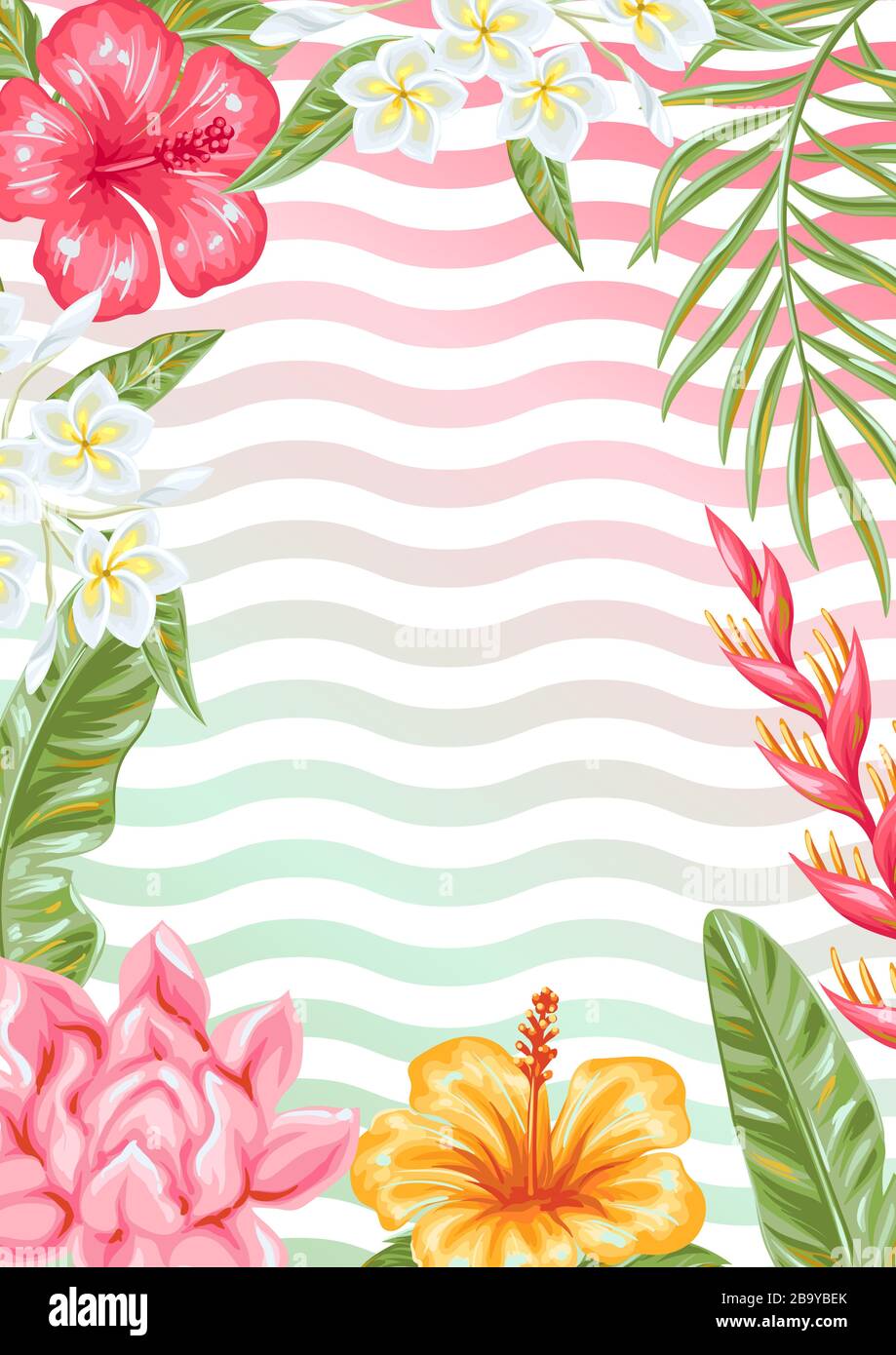 Floral seamless pattern tropical flower background