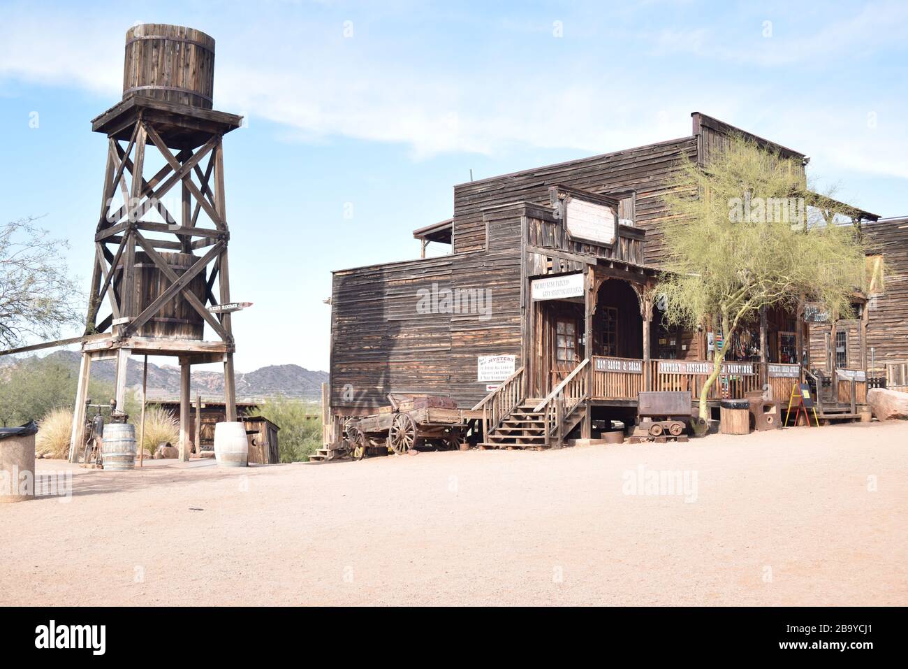 Apache Junction, Arizona 85119. U.S.A. March 3, 2018. Goldfield ghost town replica goldmine tour