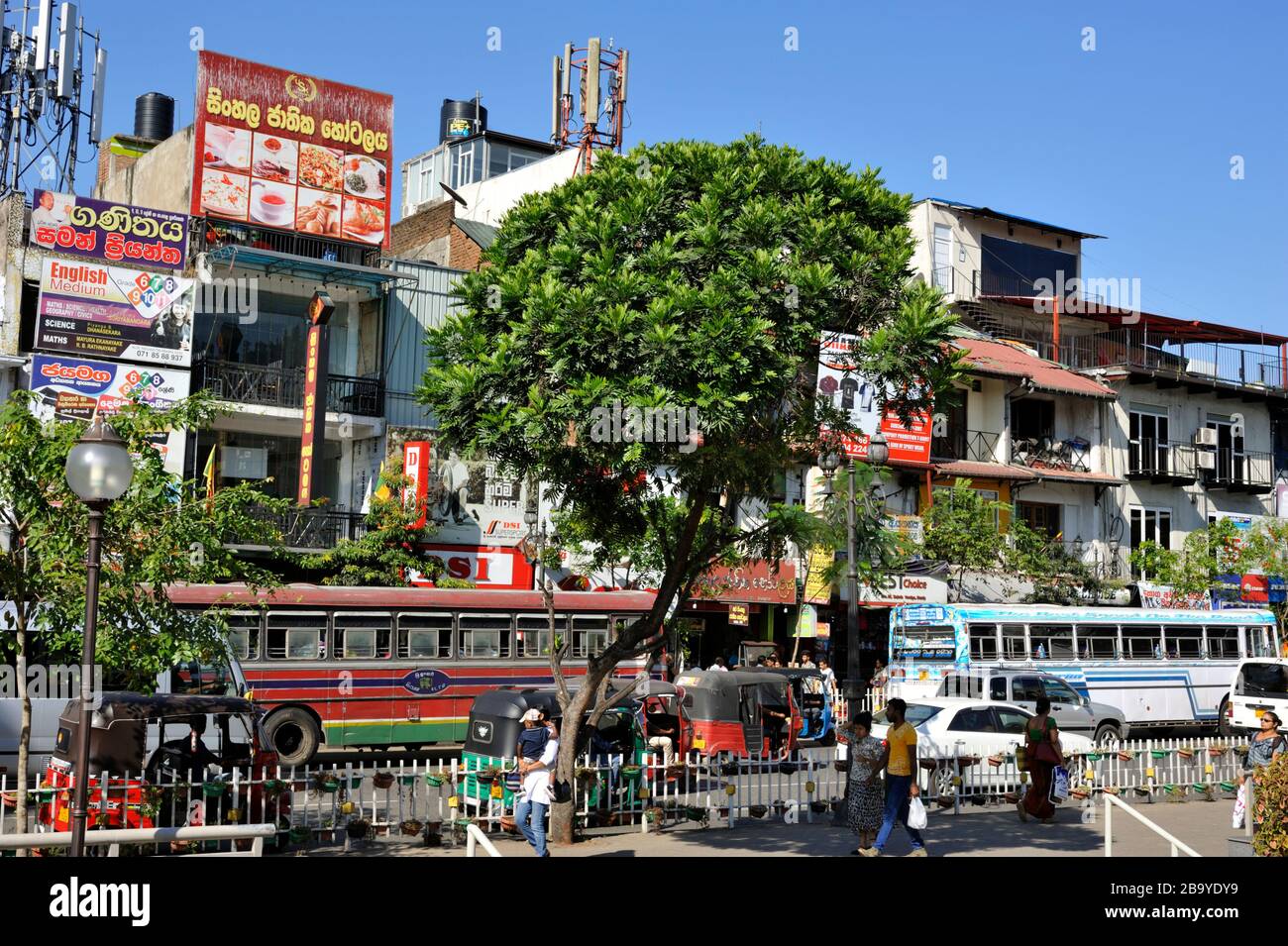 Sri Lanka, Kandy, old town street Stock Photo