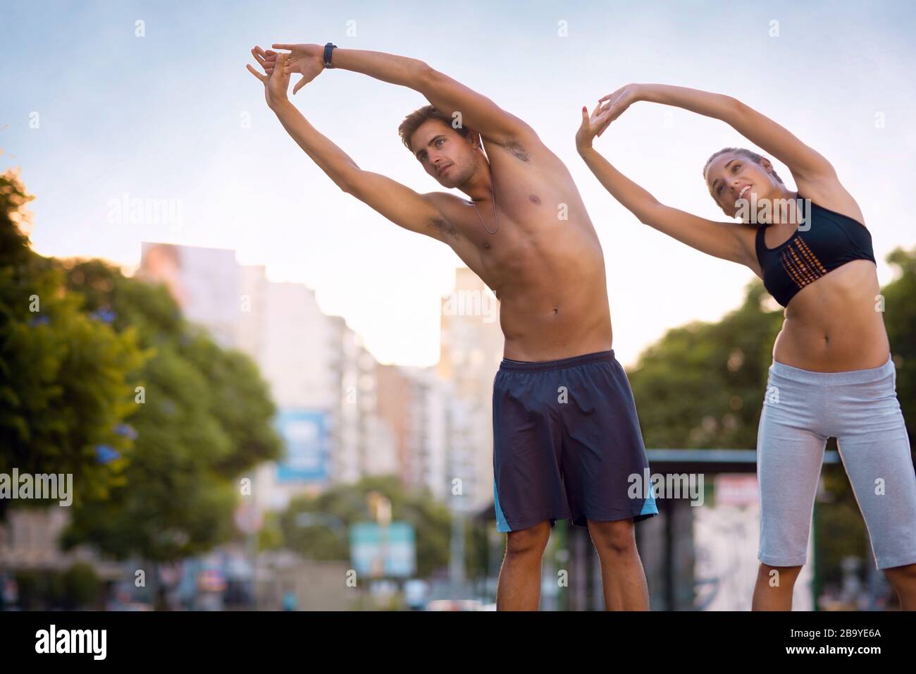 Man stretching workout outside hi-res stock photography and images - Alamy