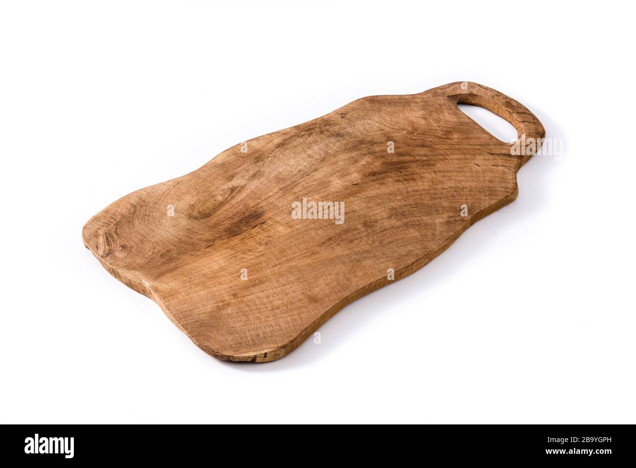 Empty cutting board isolated on white background Stock Photo