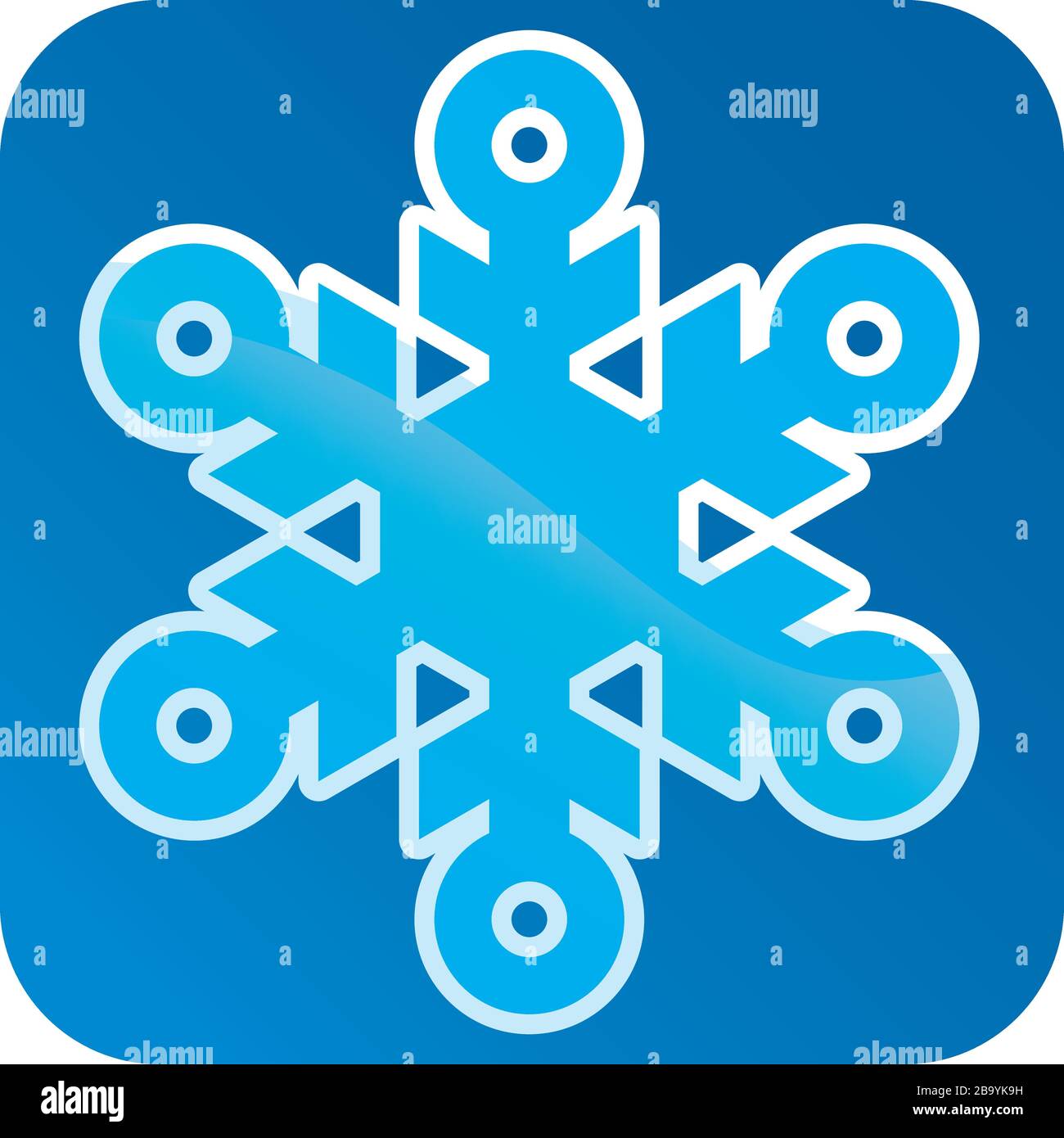 Vector illustration. Snowflake icon in blue with background Stock ...
